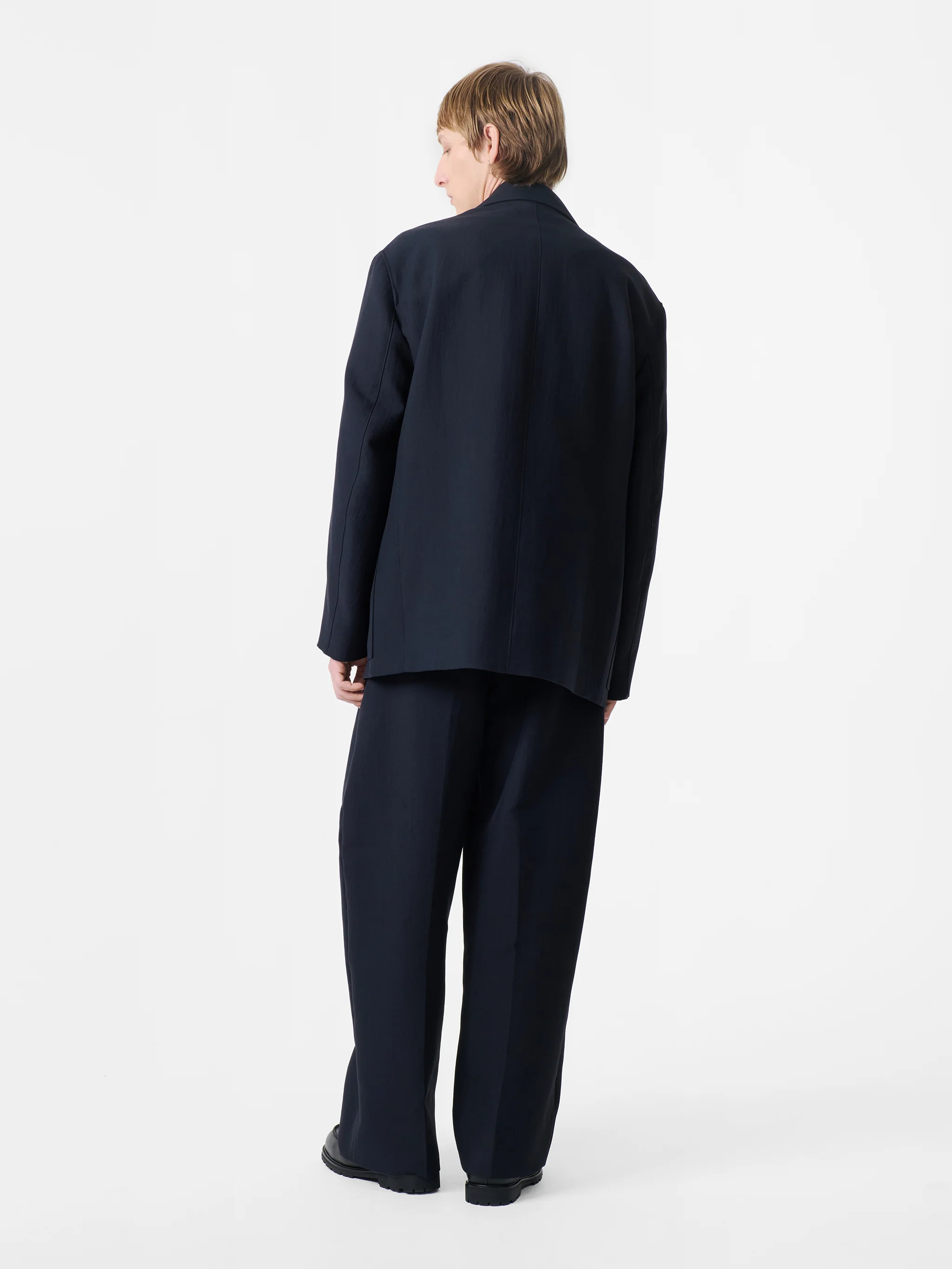 Men's Conde Double Cotton Jacket in Darkest Navy - Image 4