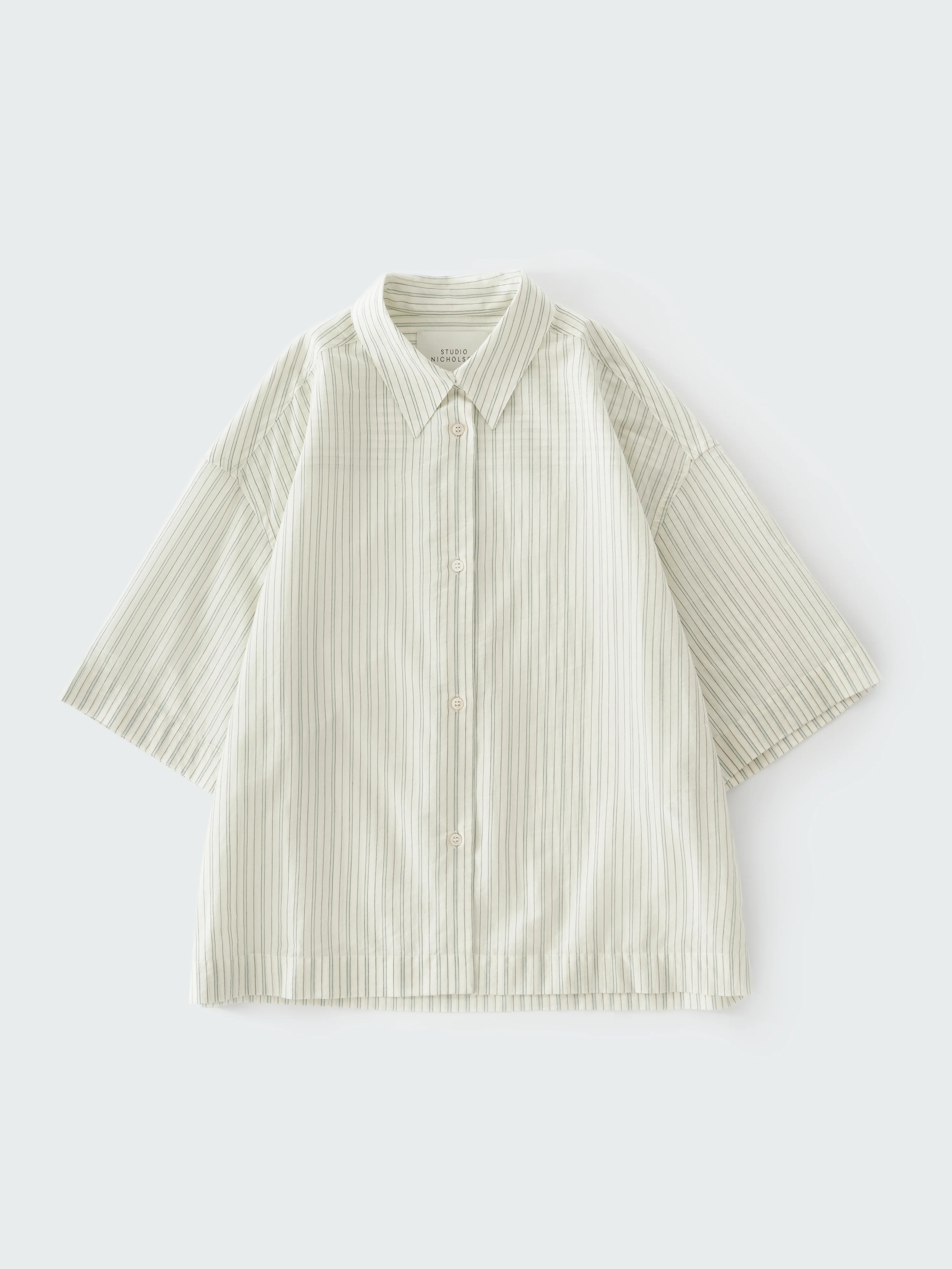 Merle Short Sleeve Shirt in Parchment Stripe - Image 5