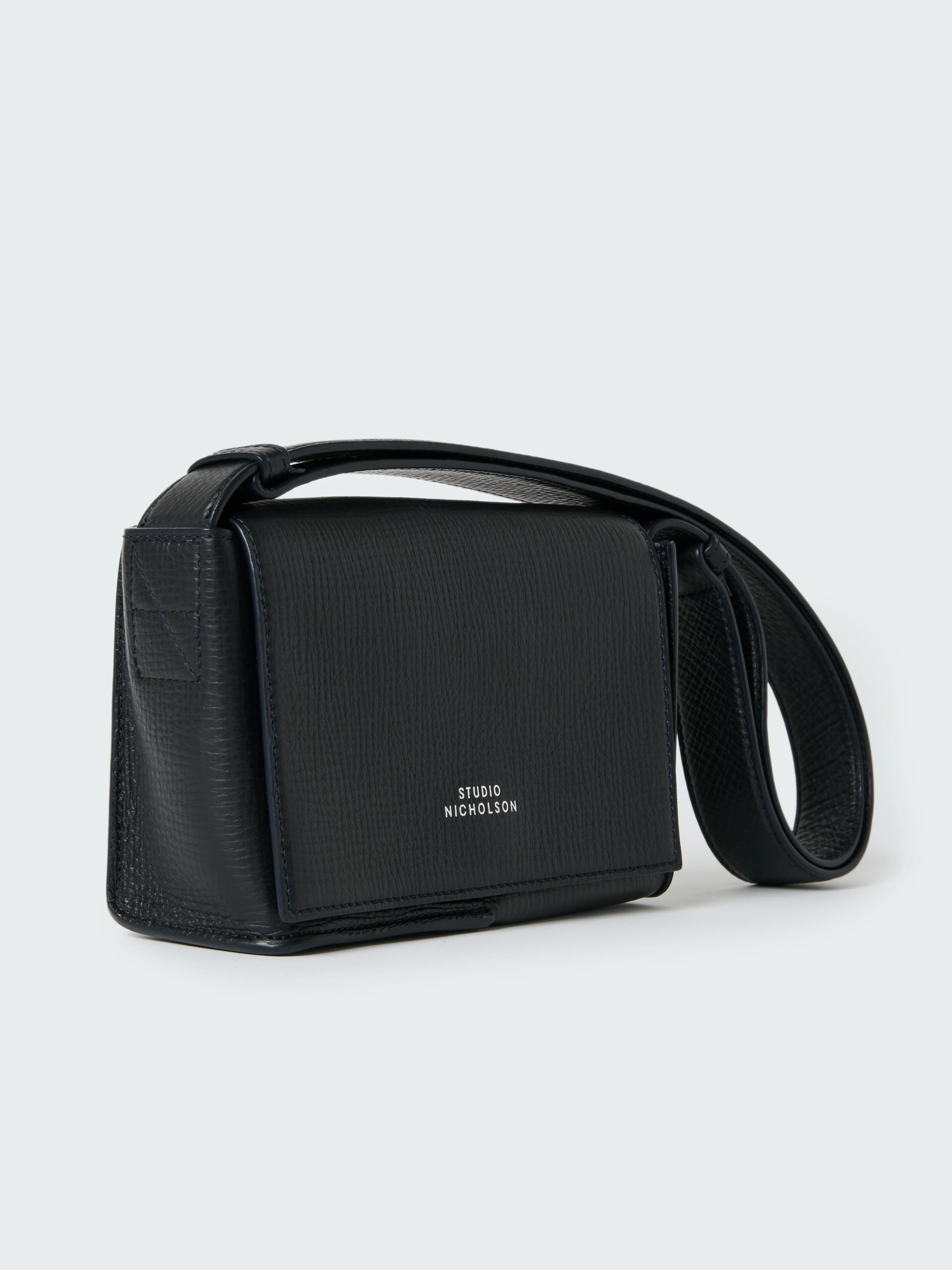 Meshi Mini Leather Bag in Darkest Navy - Image 2