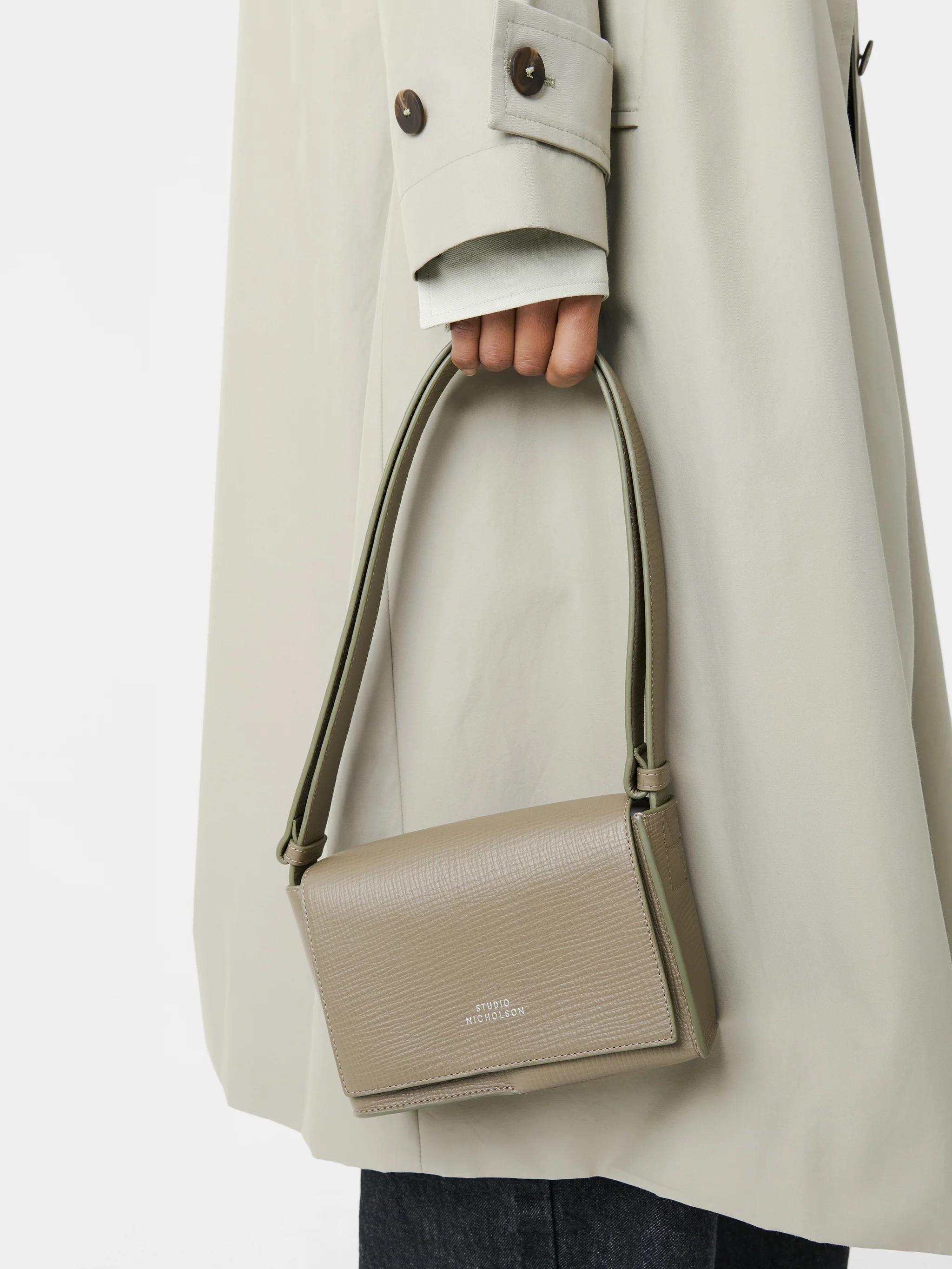 Meshi Mini Leather Bag in Elephant - Image 2