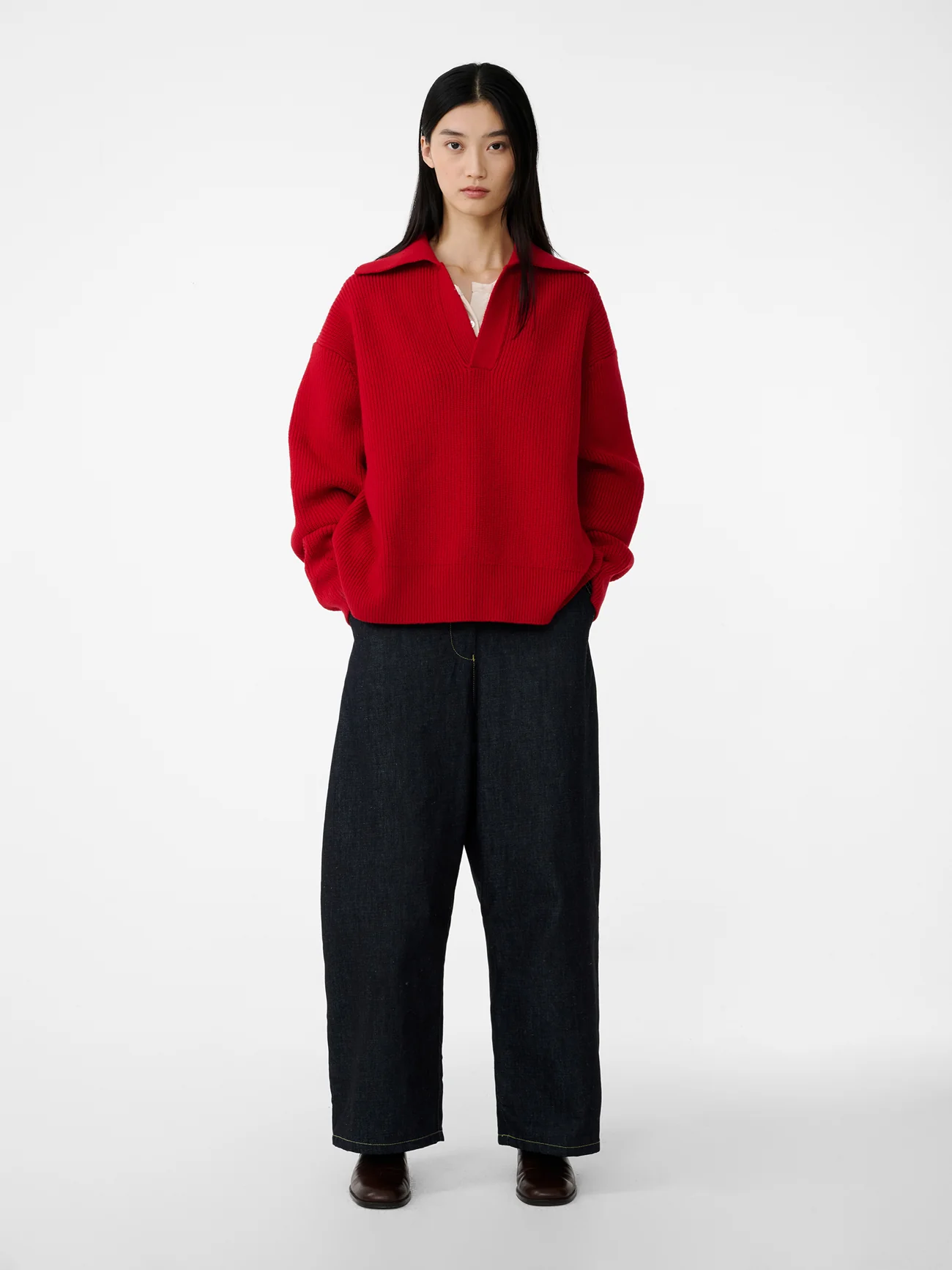Nash Knit Polo in Crimson - Image 10