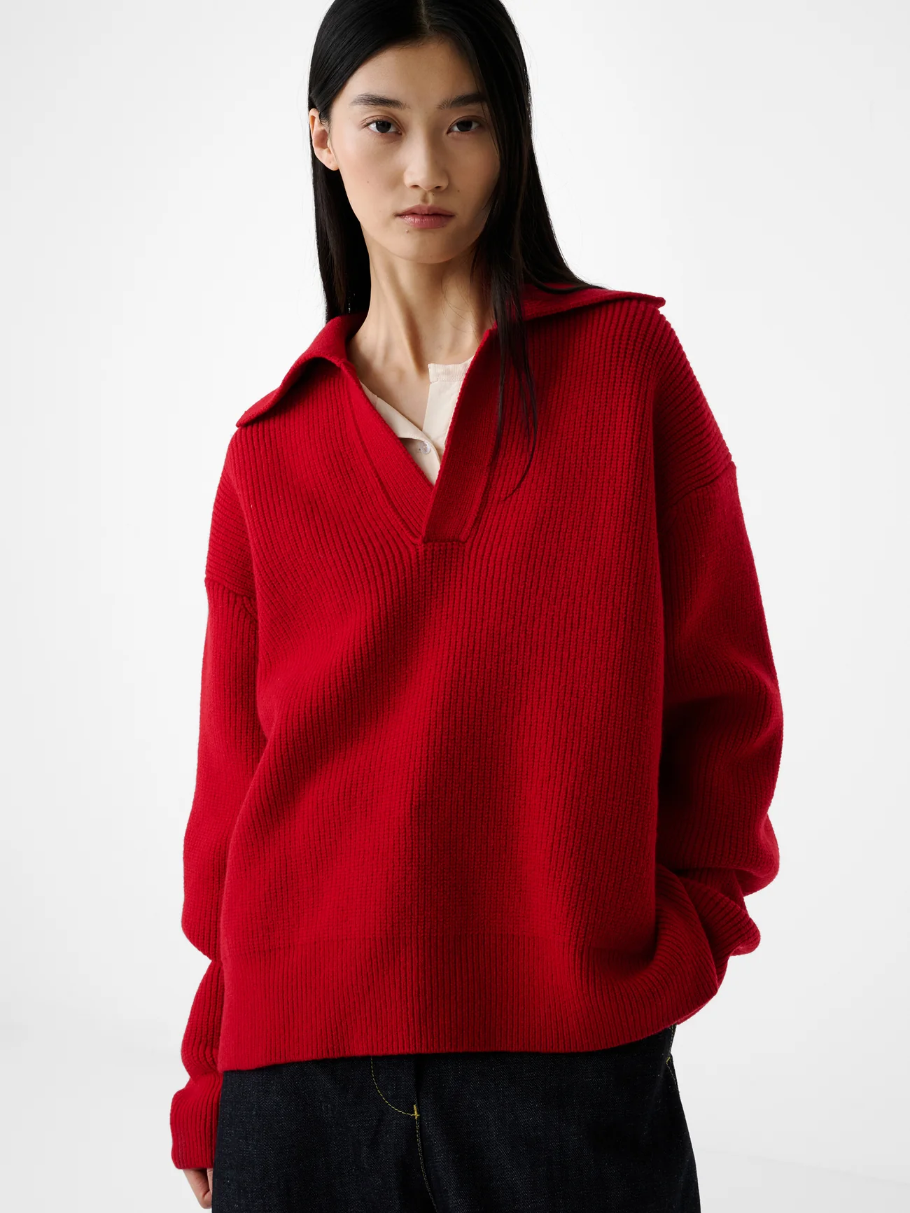 Nash Knit Polo in Crimson - Image 4
