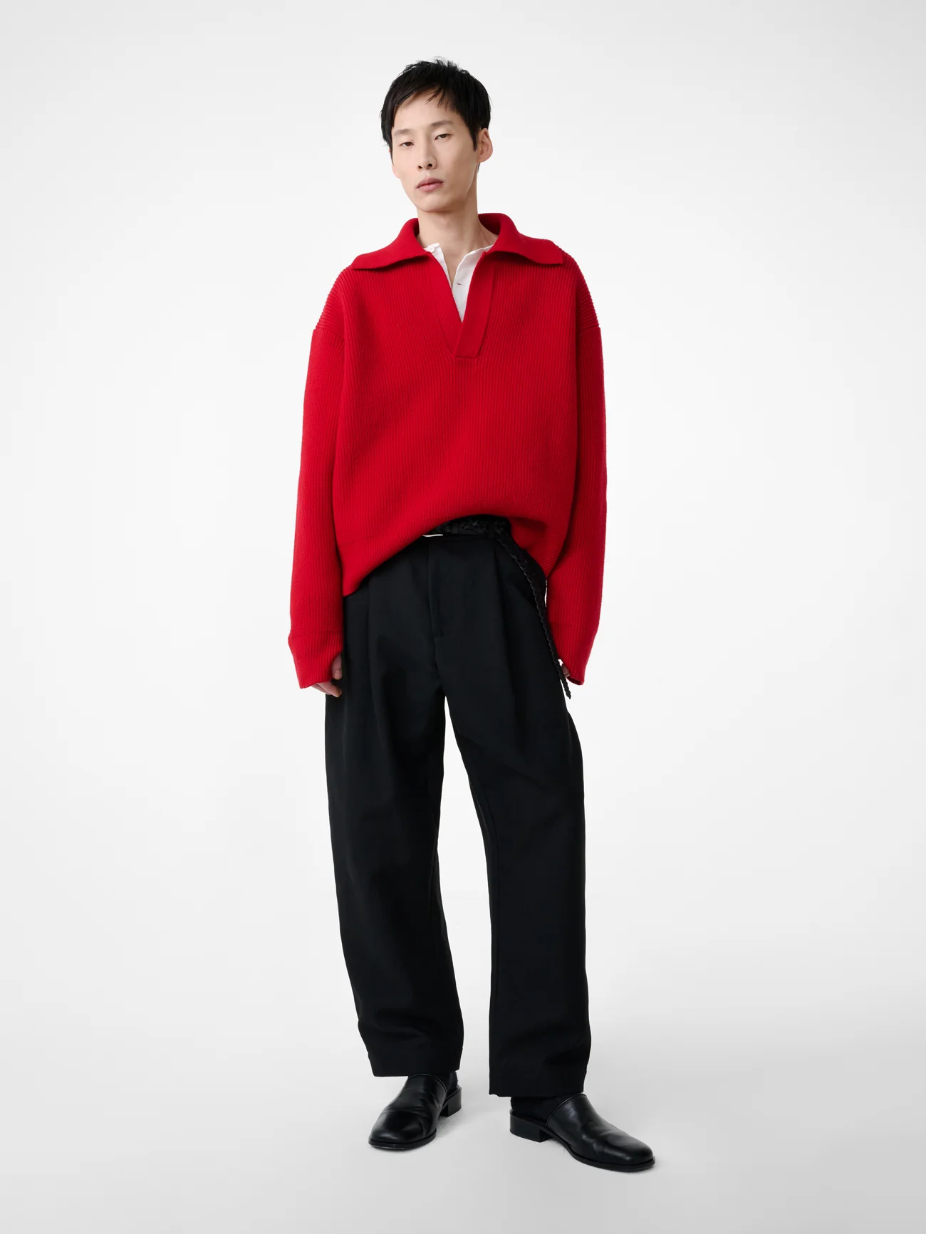 Nash Knit Polo in Crimson - Image 5