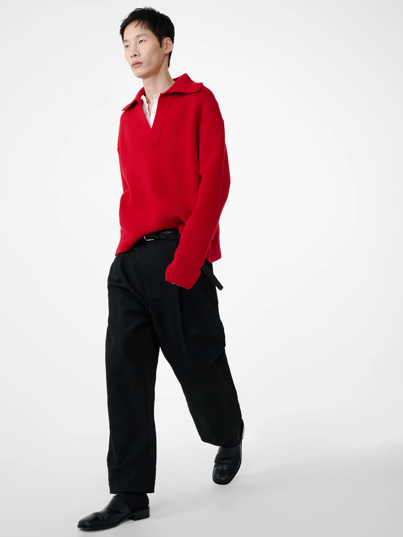 Nash Knit Polo in Crimson - Image 9