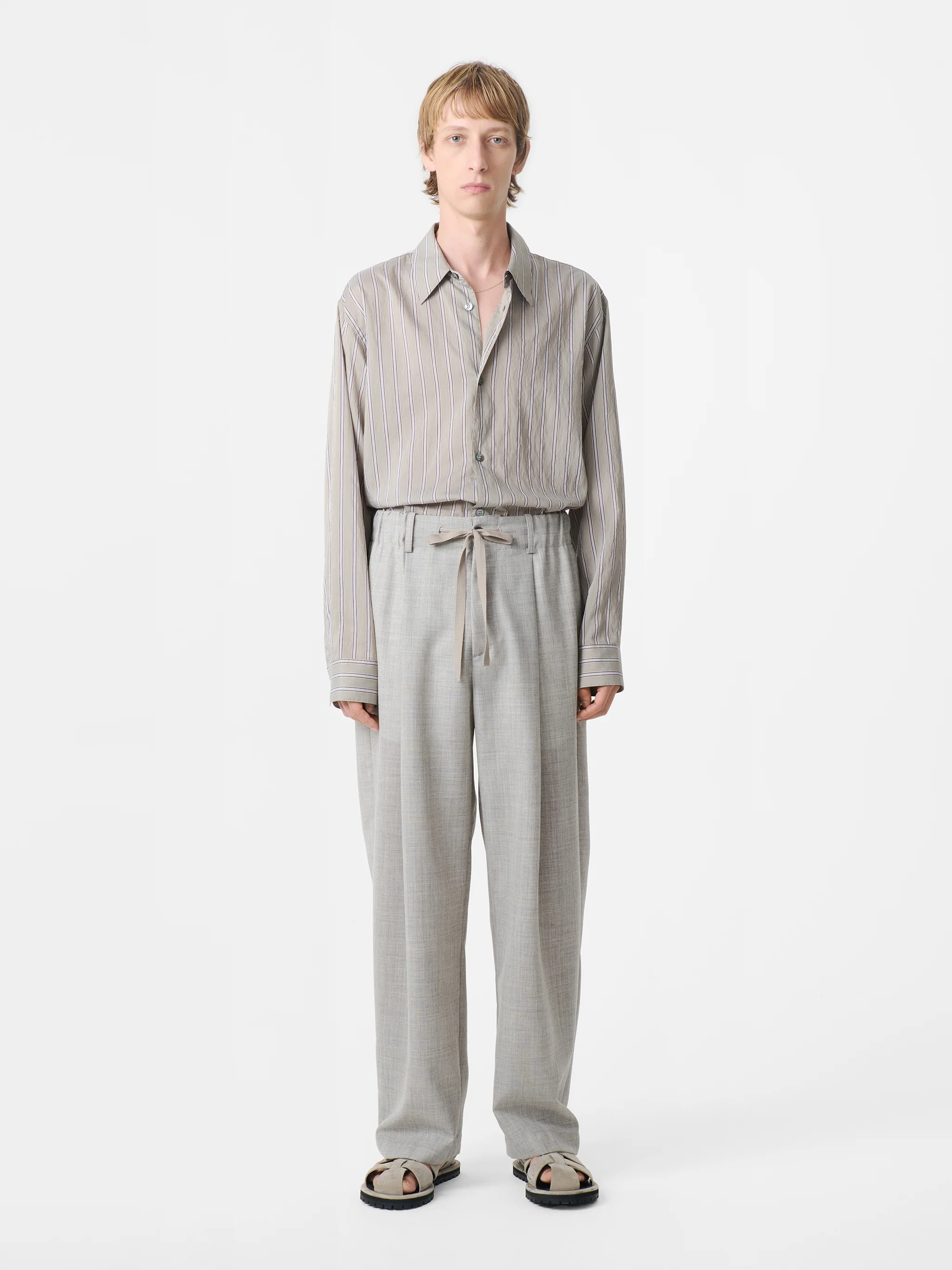 Noam Tropical Wool Pant in Ice Melange