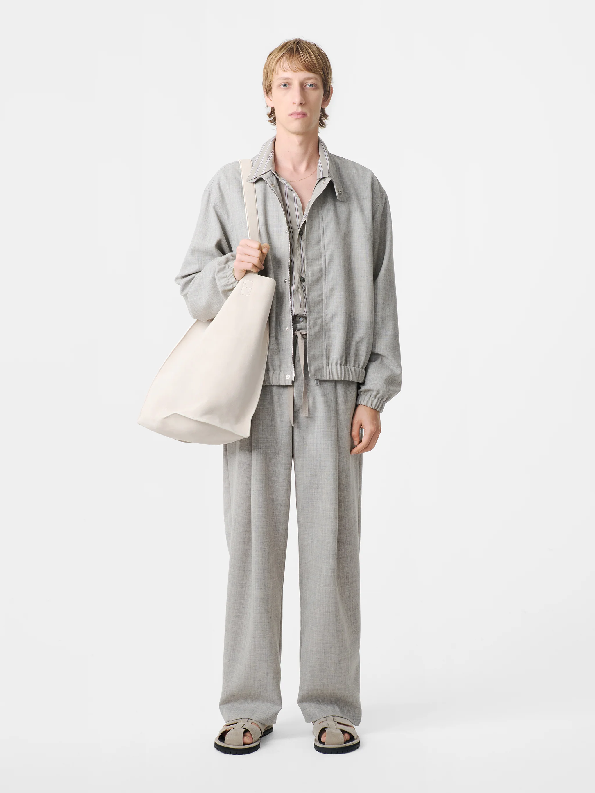 Noam Tropical Wool Pant in Ice Melange - Image 2