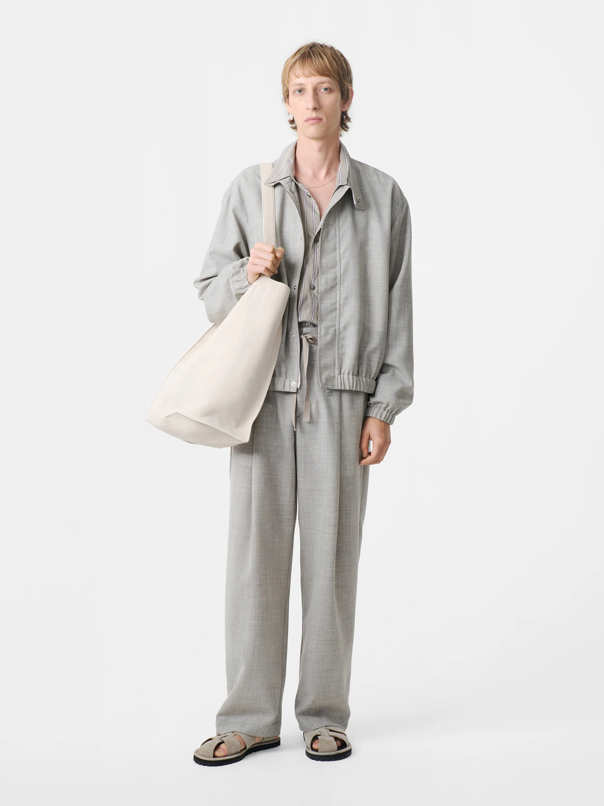 Noam Tropical Wool Pant in Ice Melange - Image 5