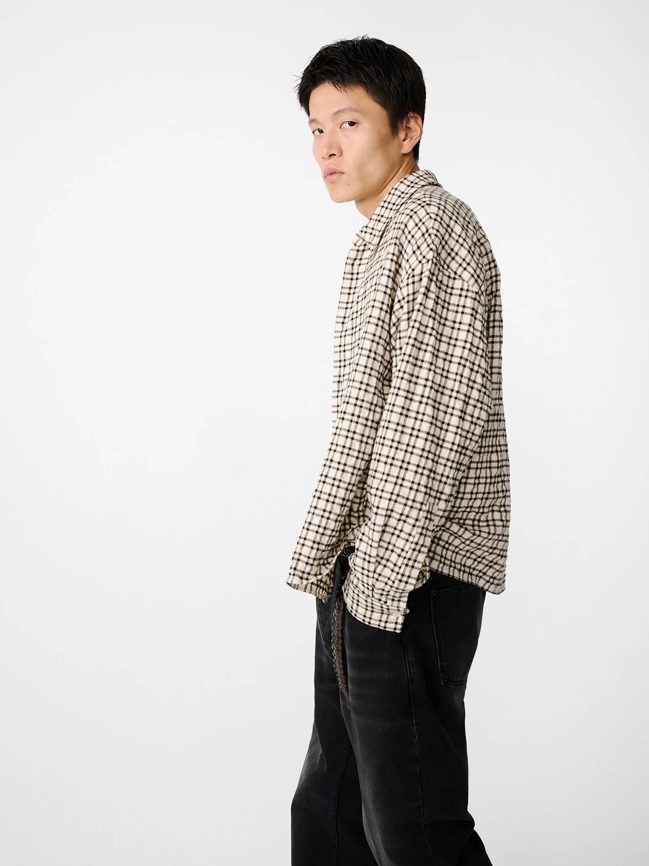 Nostra Shirt in Canvas / Black Check - Image 2