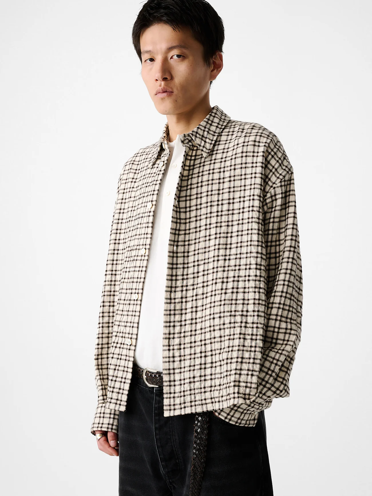 Nostra Shirt in Canvas / Black Check - Image 3