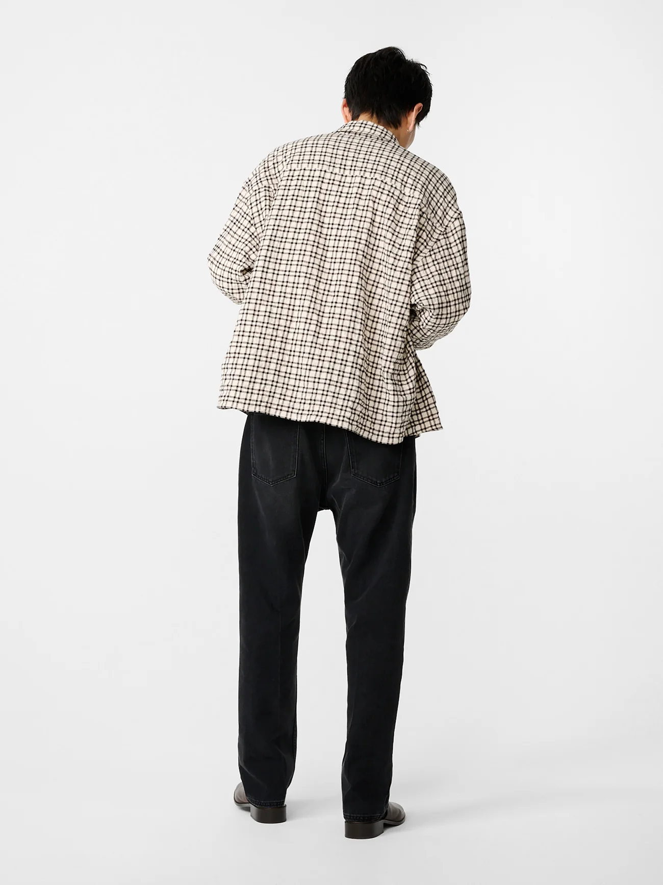 Nostra Shirt in Canvas / Black Check - Image 4