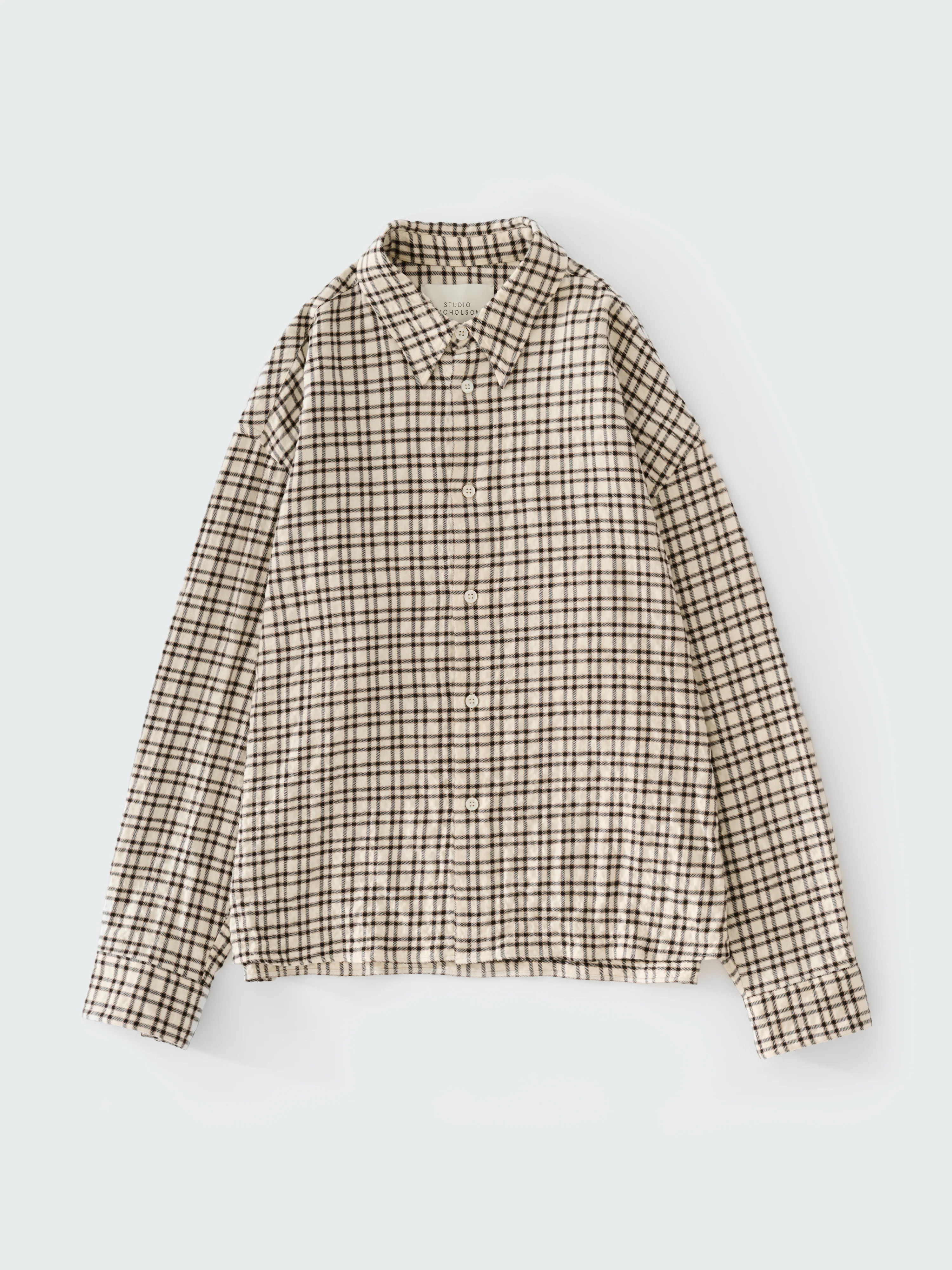 Nostra Shirt in Canvas / Black Check - Image 6