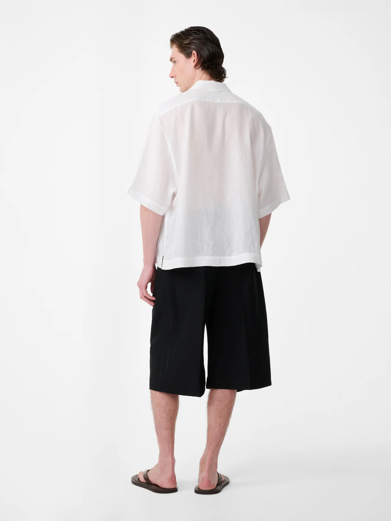 Oryn Short Sleeve Linen Shirt in Milk - Image 5