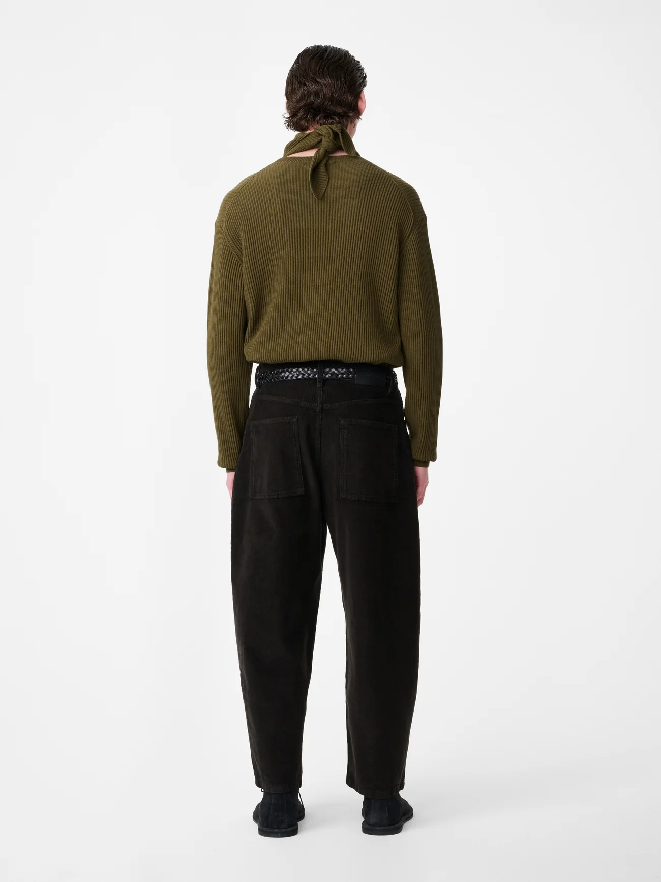 Paolo Corduroy Wide Leg Pant in Coffee - Image 5