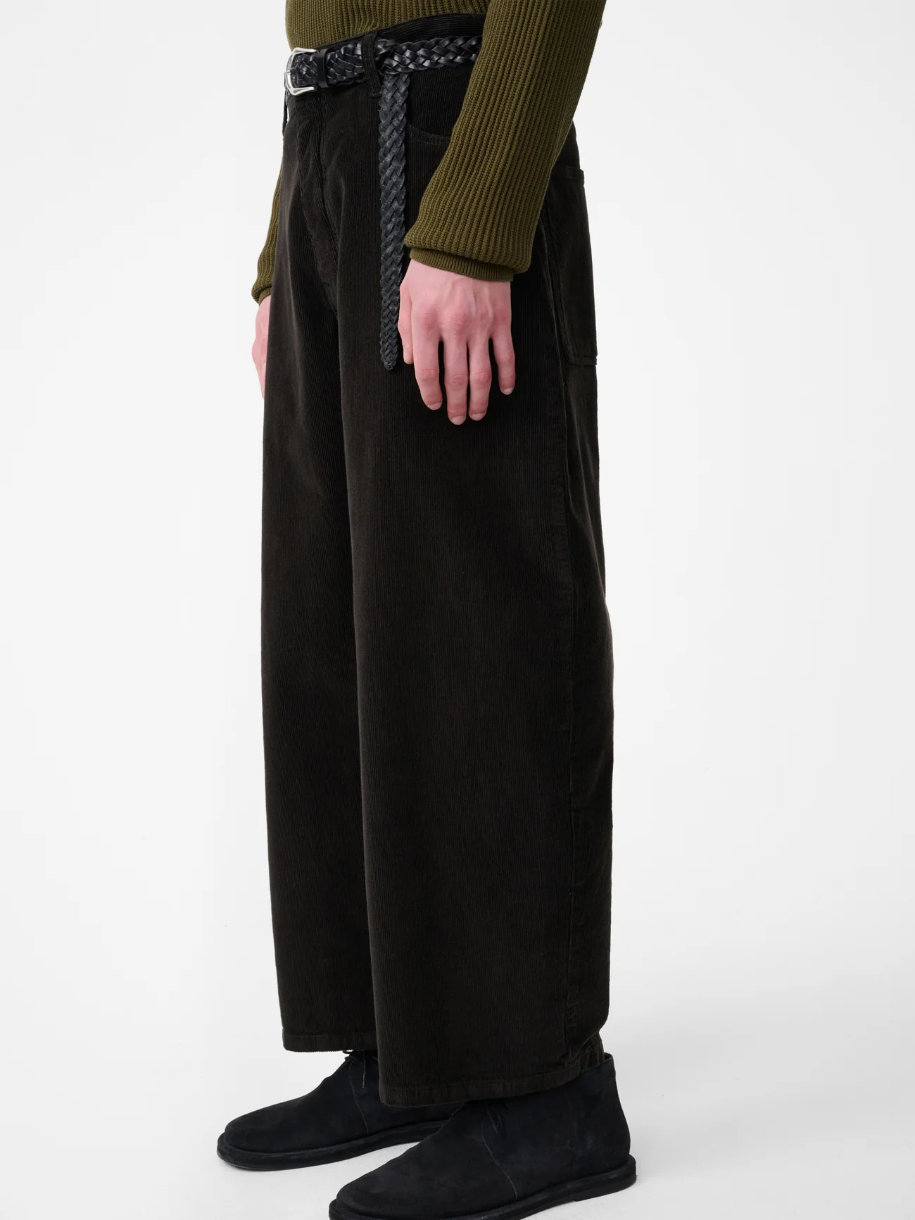 Paolo Corduroy Wide Leg Pant in Coffee - Image 8