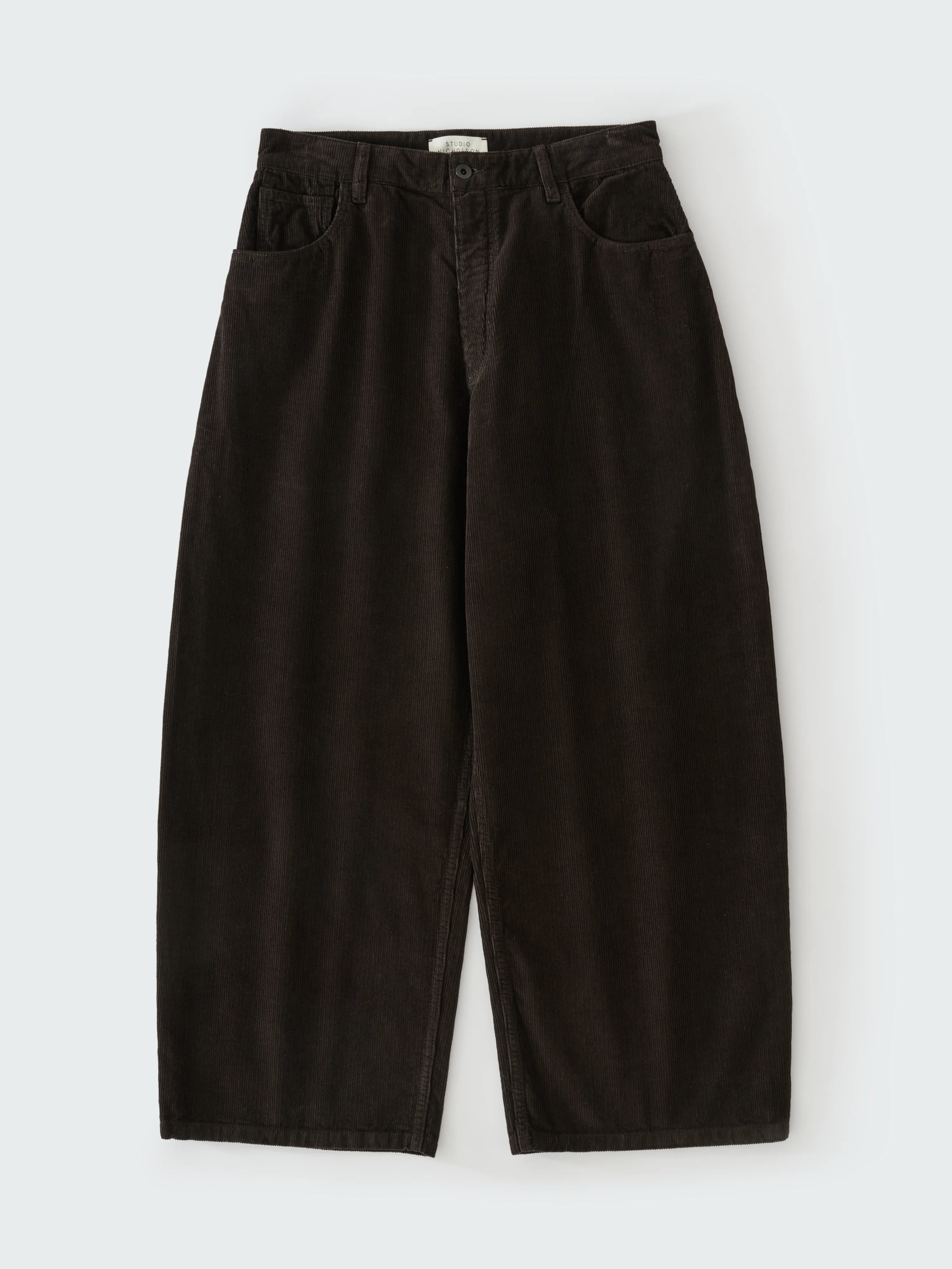 Paolo Corduroy Wide Leg Pant in Coffee - Image 9