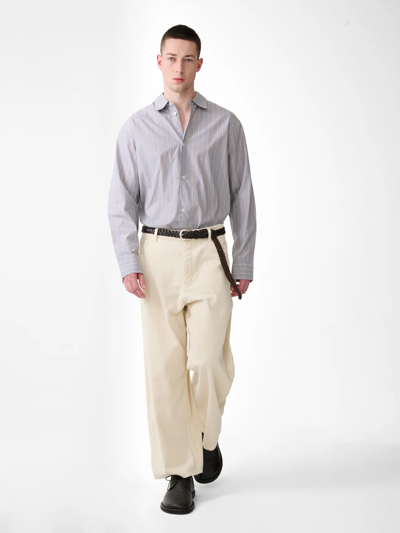 Paolo Corduroy Wide Leg Pant in Panna - Image 4
