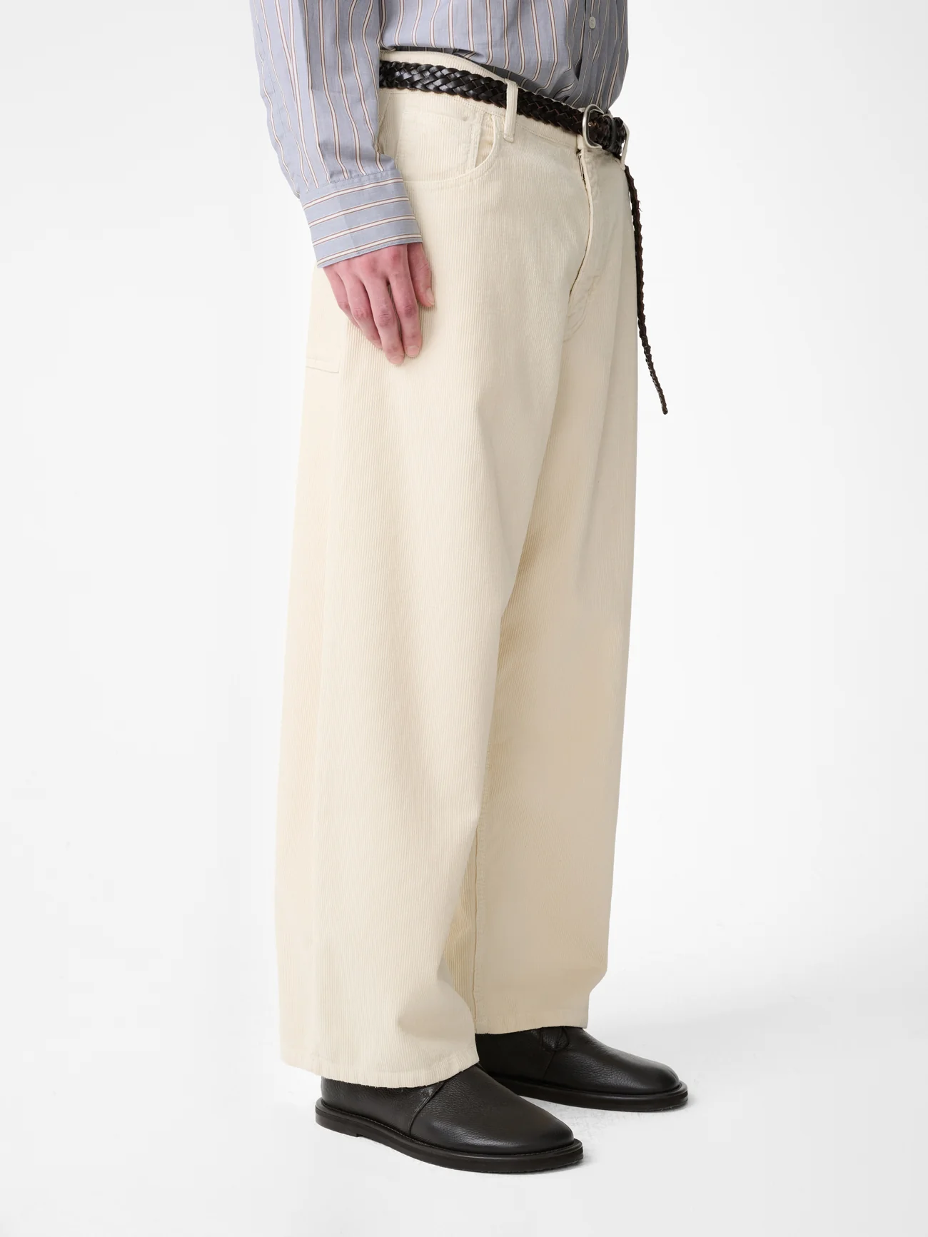 Paolo Corduroy Wide Leg Pant in Panna - Image 6