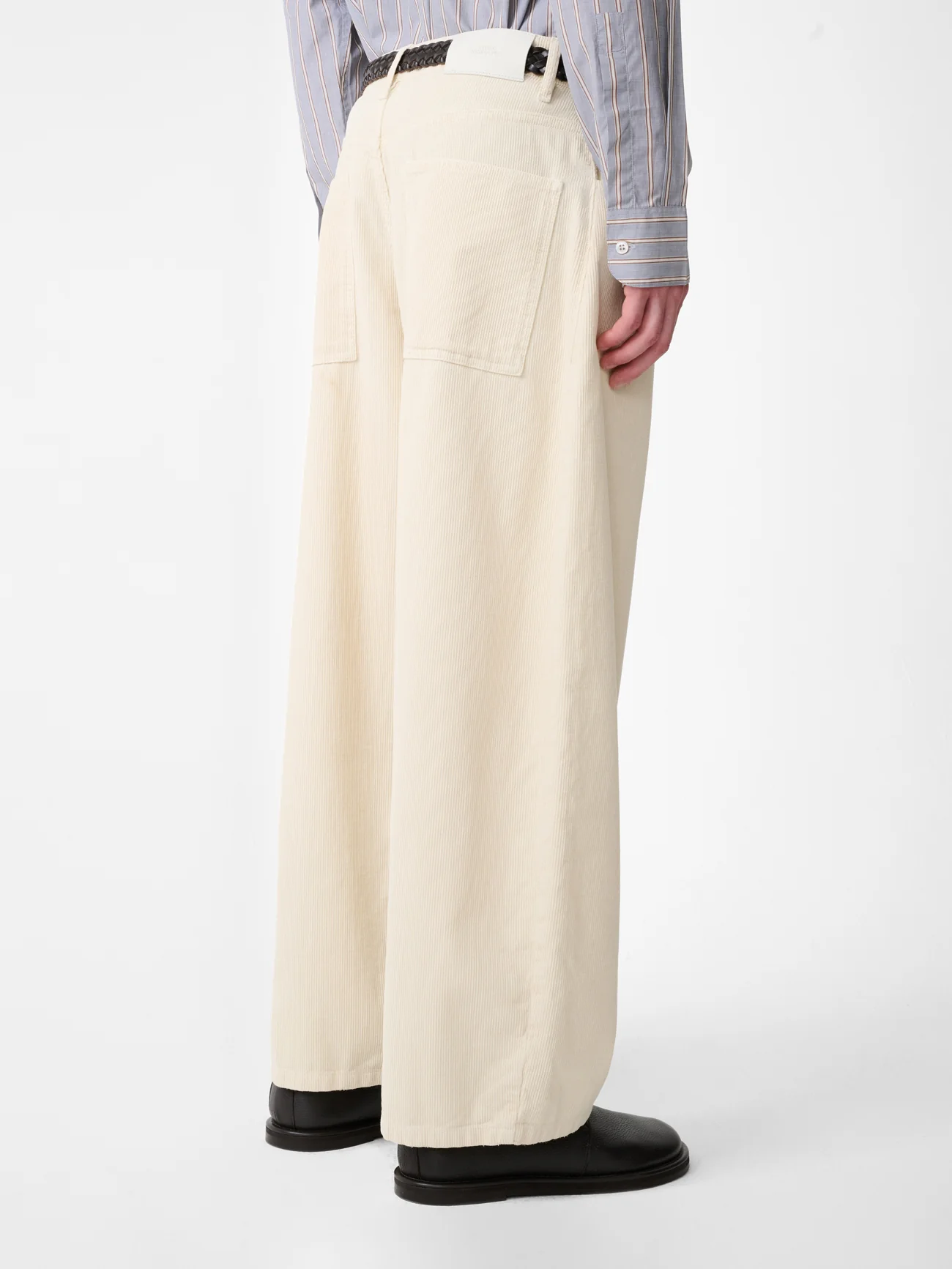 Paolo Corduroy Wide Leg Pant in Panna - Image 7