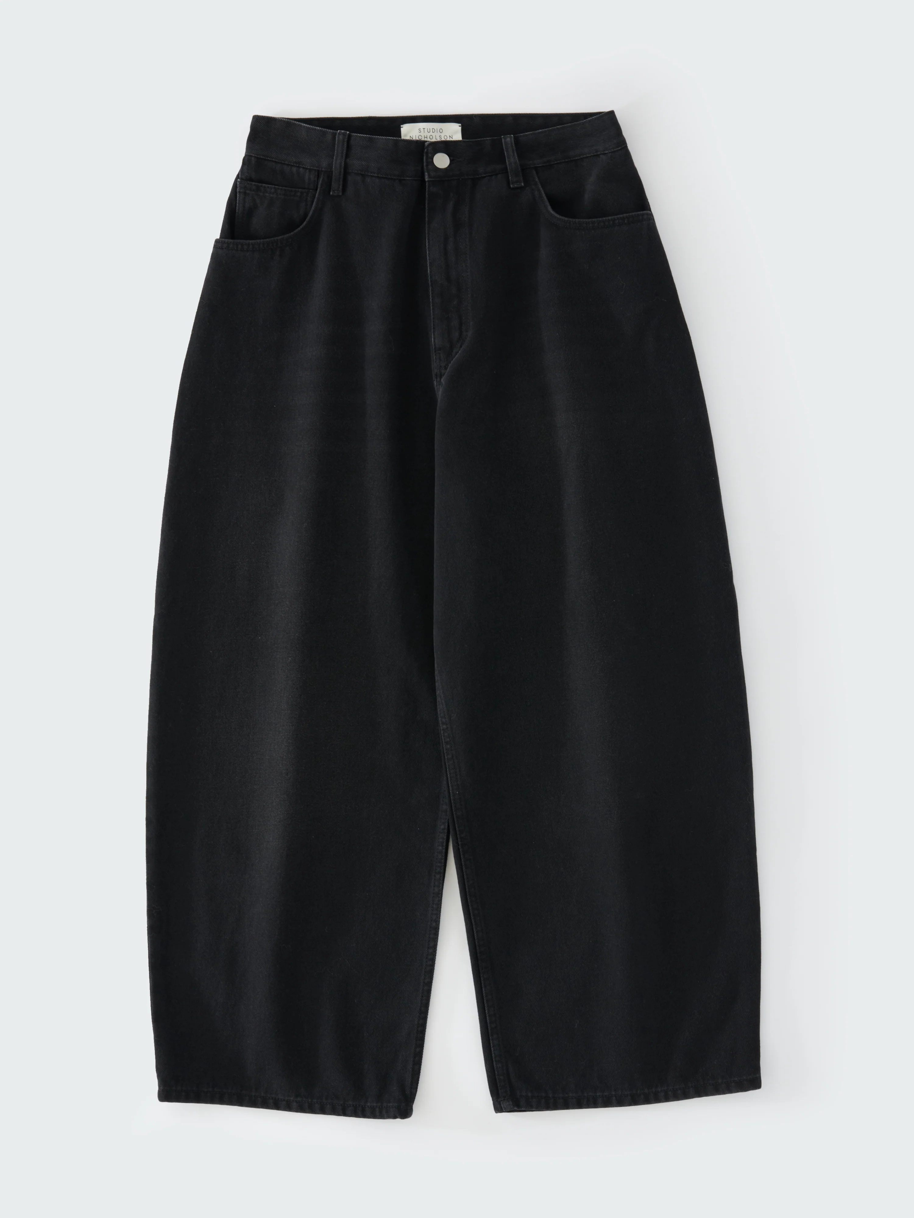 Paolo Denim Wide Leg Pant in Washed Black - Image 9