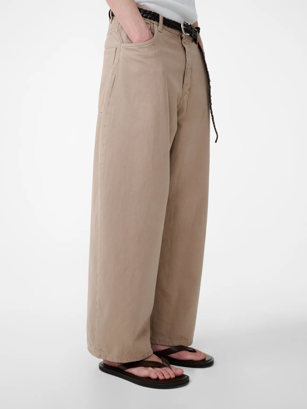 Paolo Denim Wide Leg Pant in Parcel - Image 4