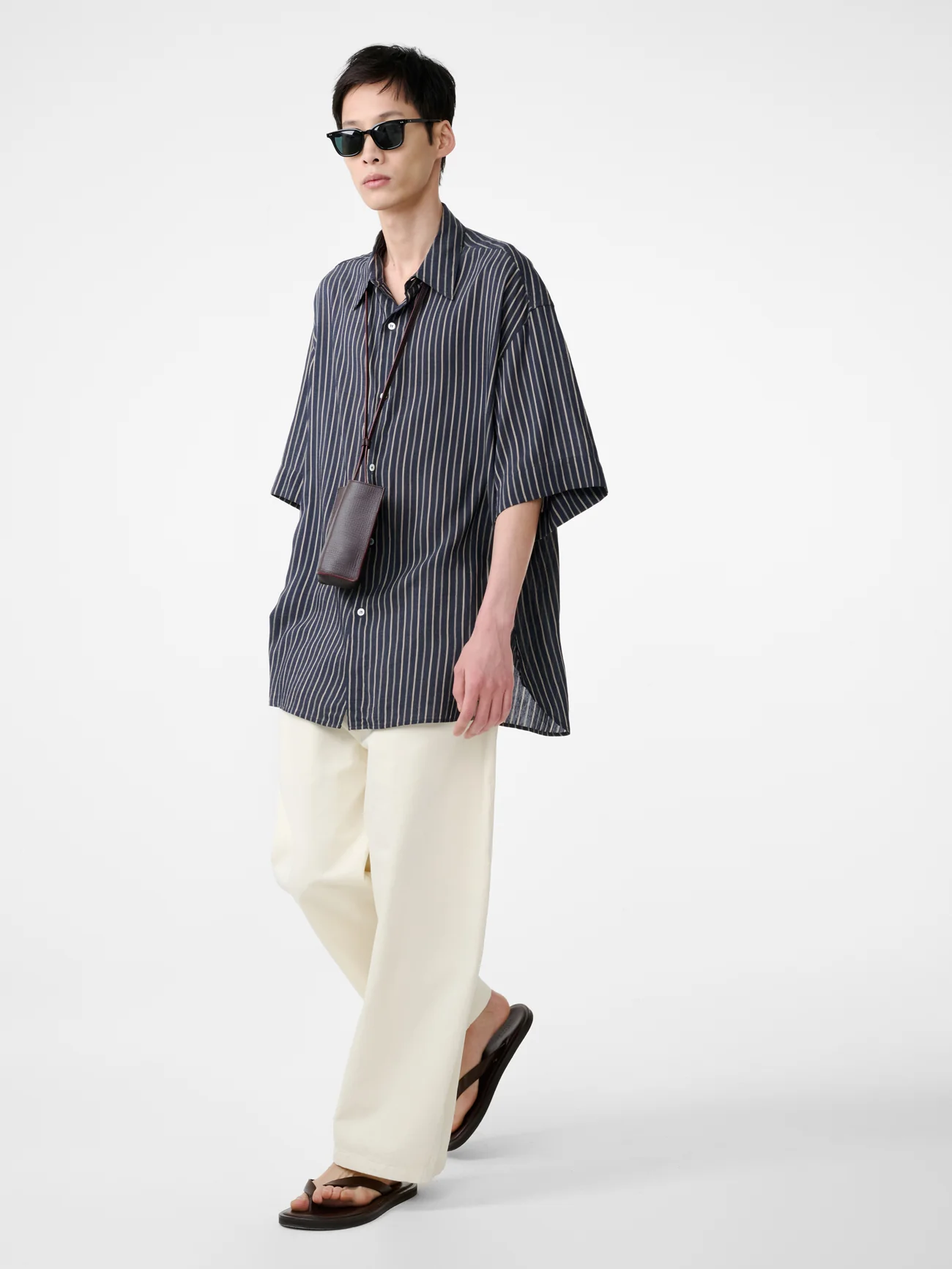 Paolo Denim Wide Leg Pant in Parchment - Image 3