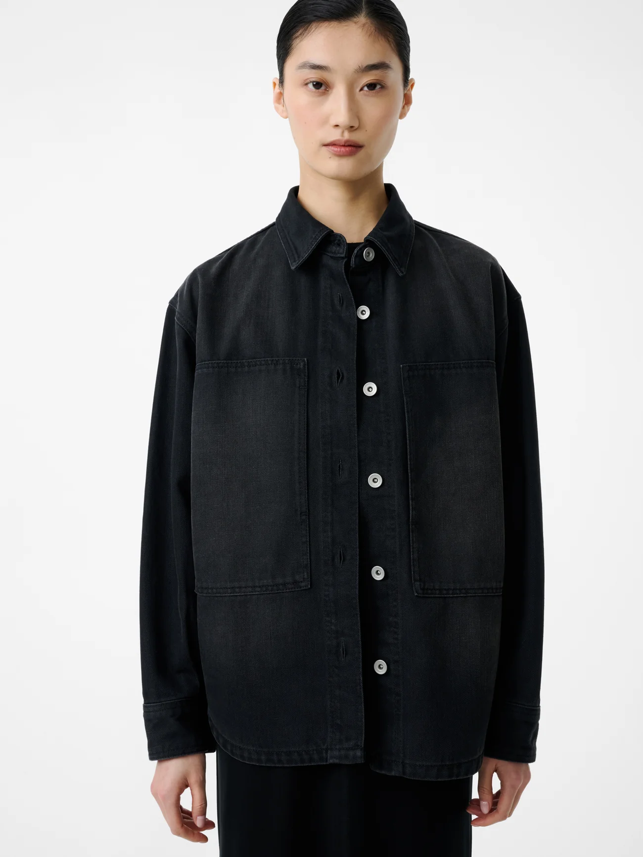 Paso Denim Shirt in Faded Black Wash - Image 3