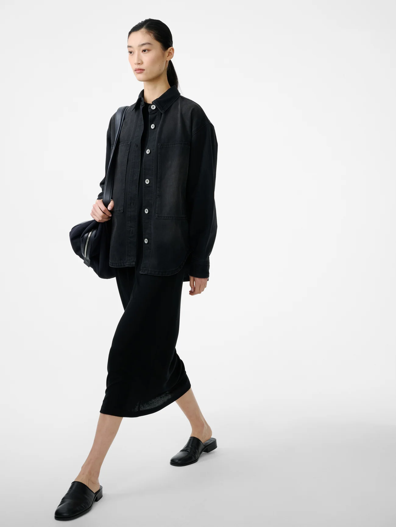 Paso Denim Shirt in Faded Black Wash - Image 4