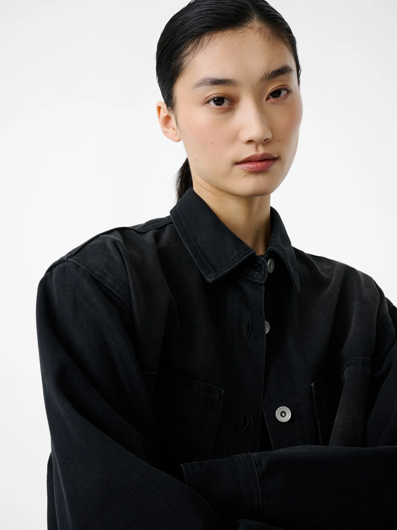 Paso Denim Shirt in Faded Black Wash - Image 5