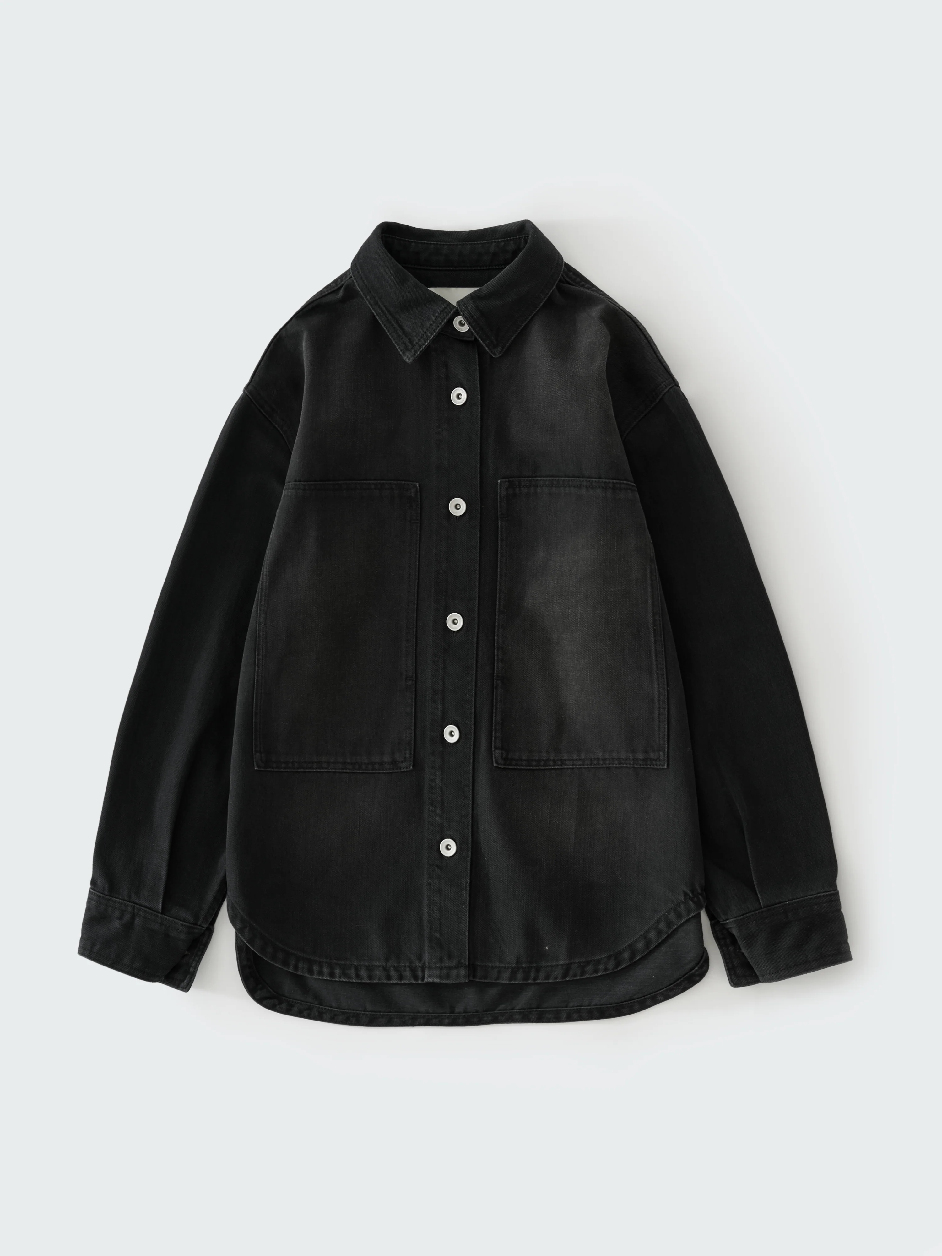 Paso Denim Shirt in Faded Black Wash - Image 6