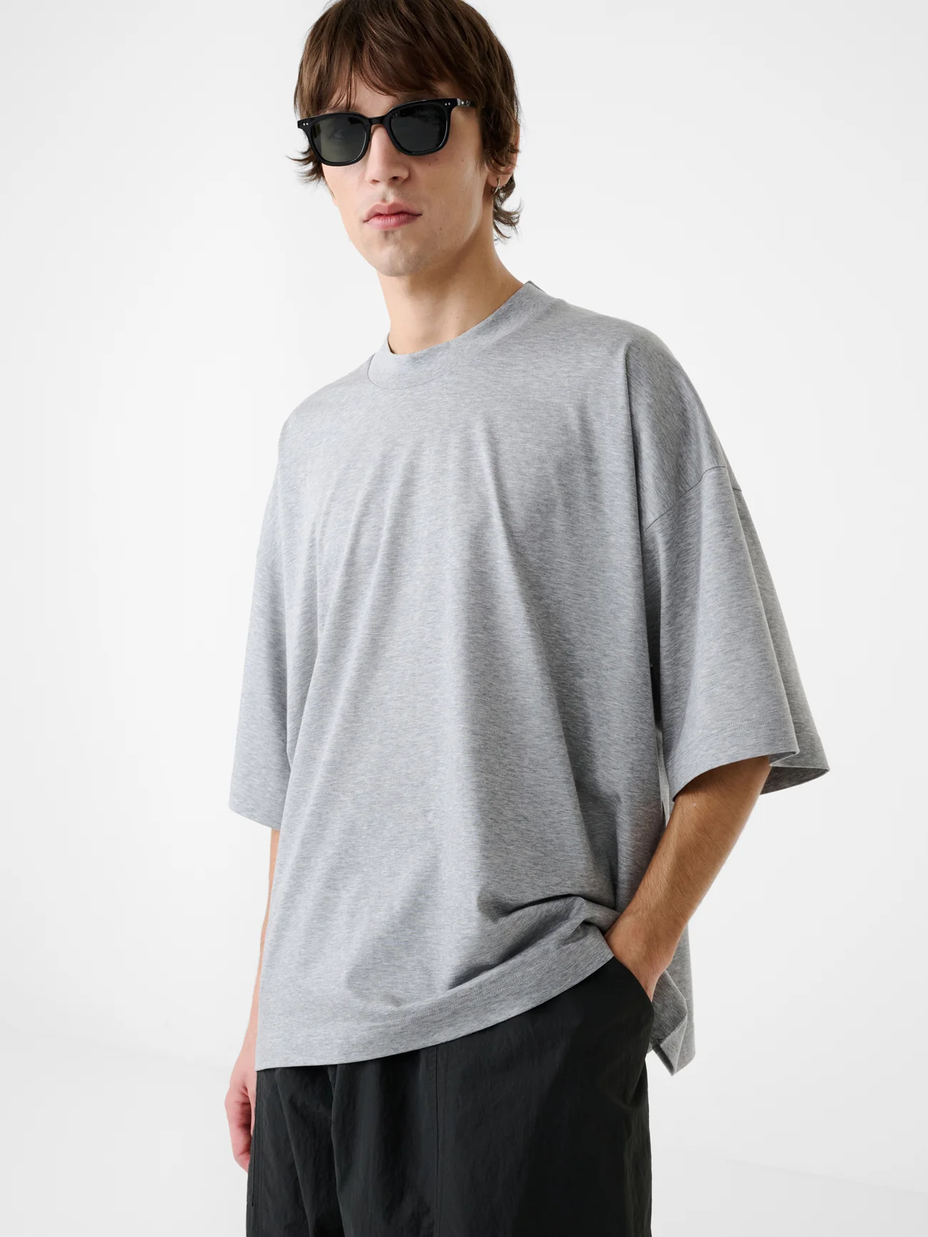 Piu T-Shirt in Grey Marl - Image 3
