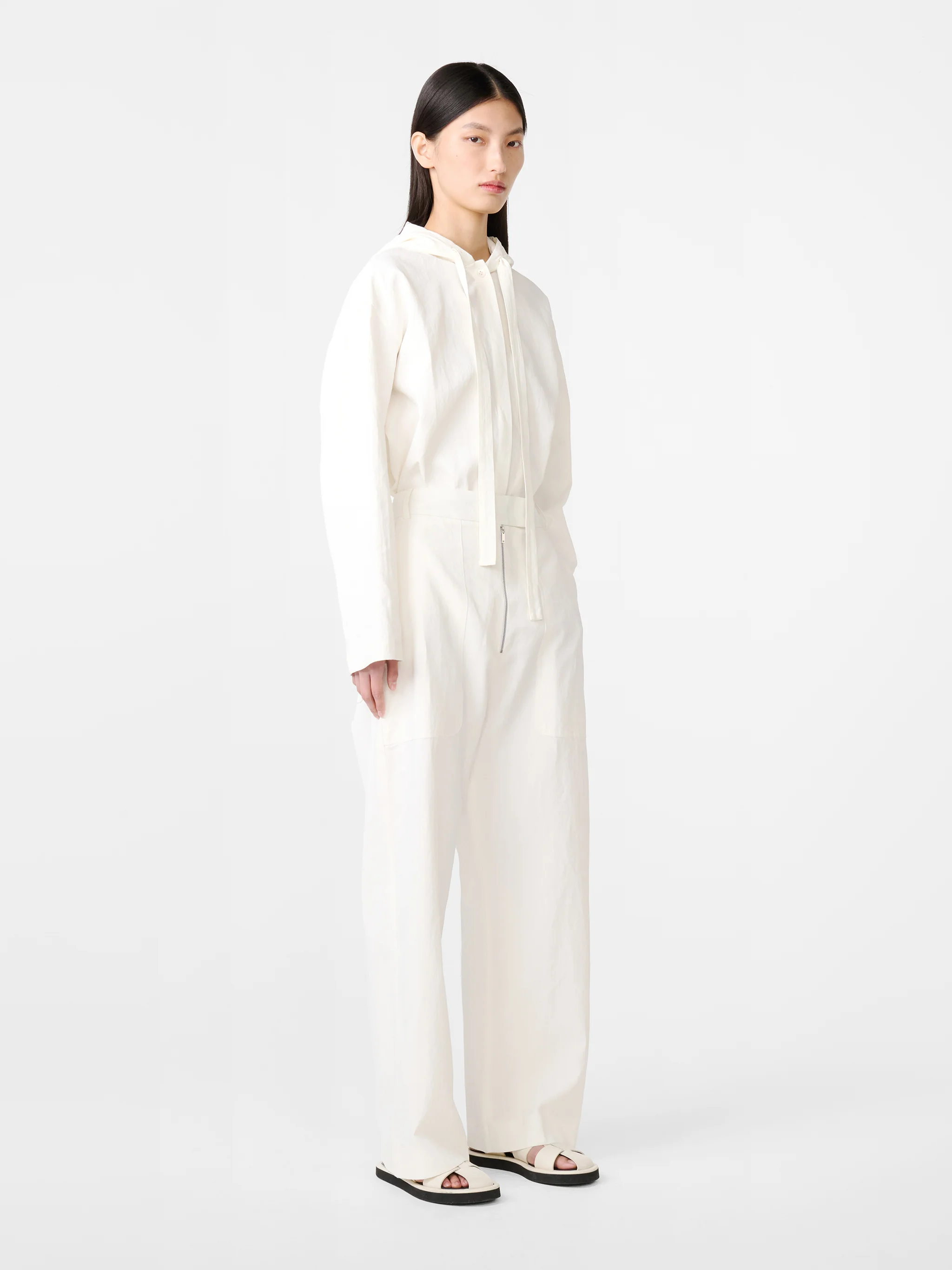 Pravin Linen Pant in Milk - Image 2
