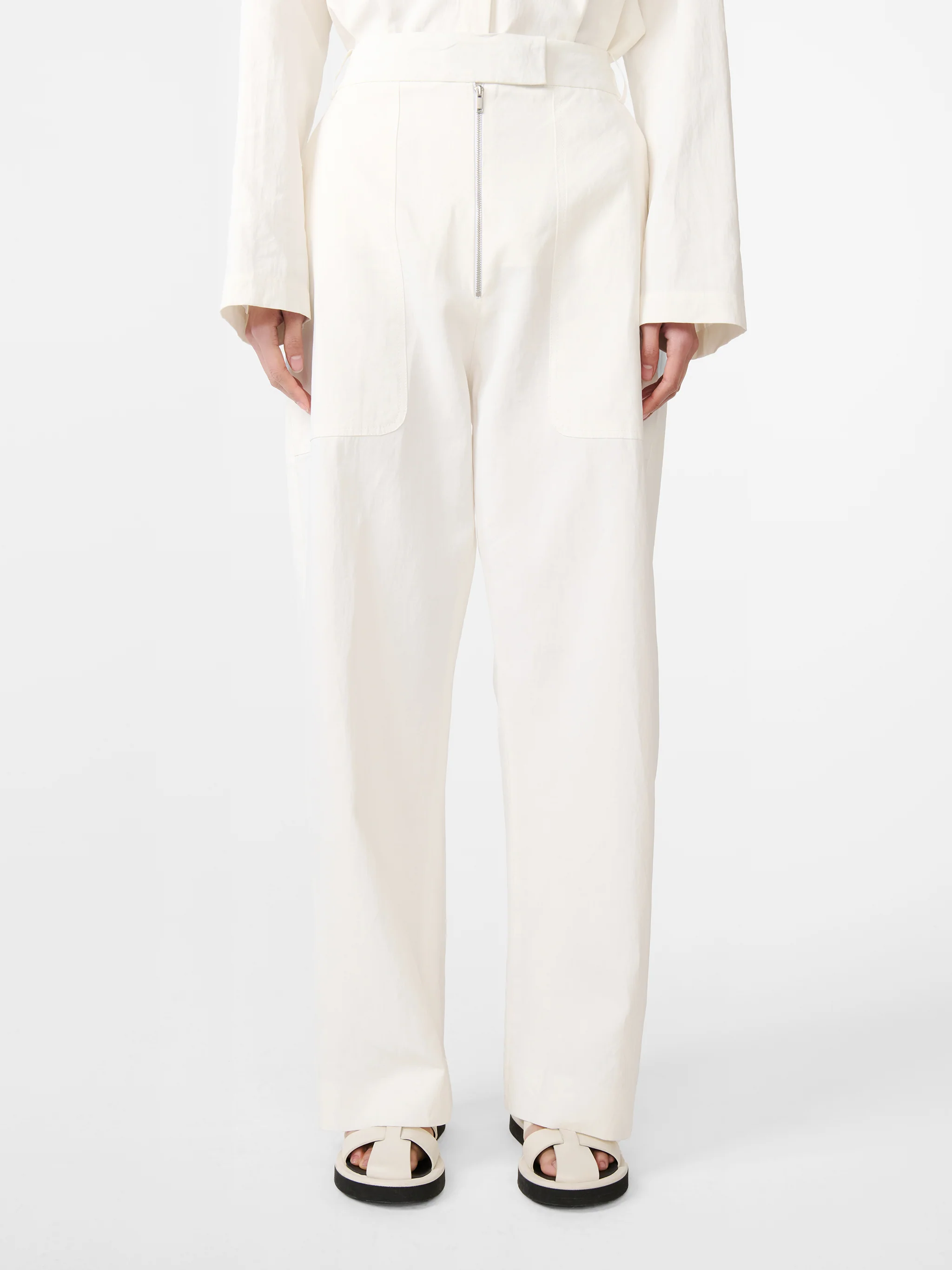 Pravin Linen Pant in Milk - Image 4