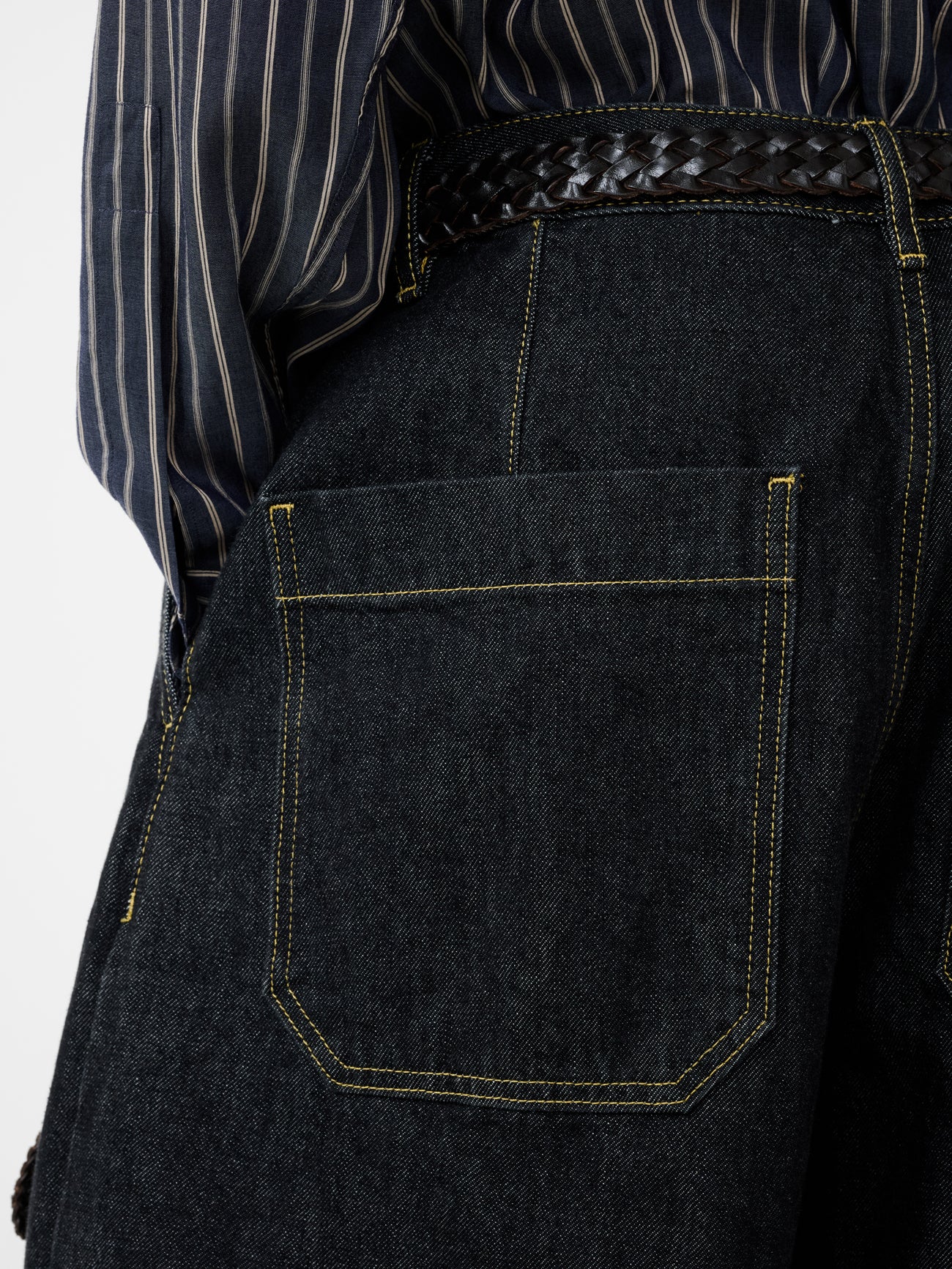 Puch Italian Wide Leg Denim Pant in Black - Image 7