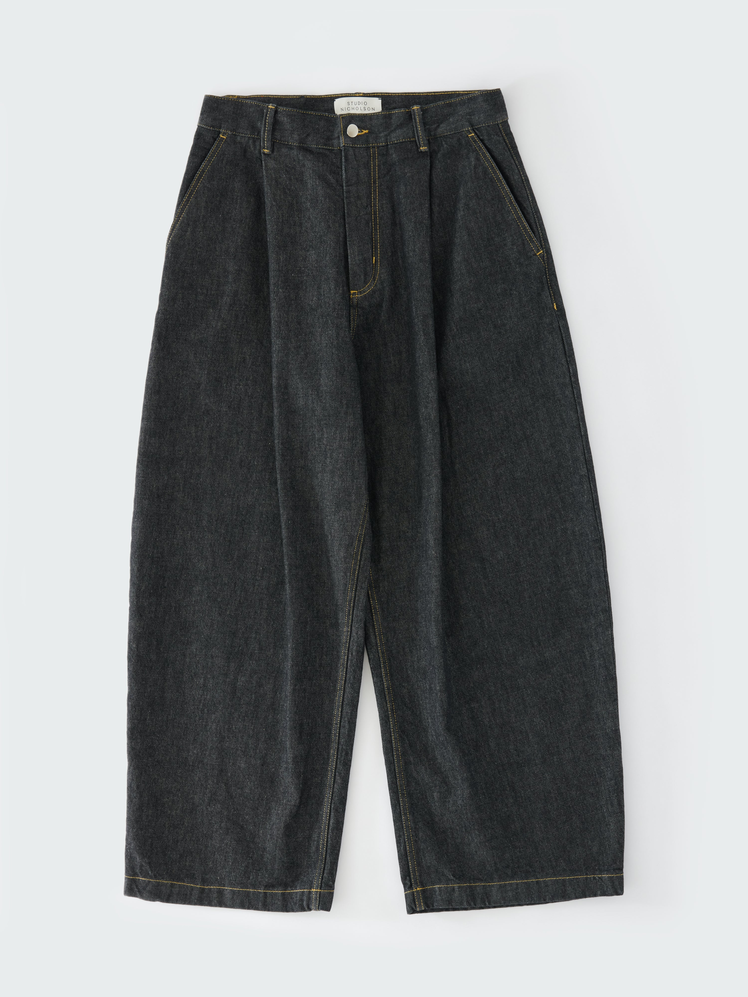 Puch Italian Wide Leg Denim Pant in Black - Image 8