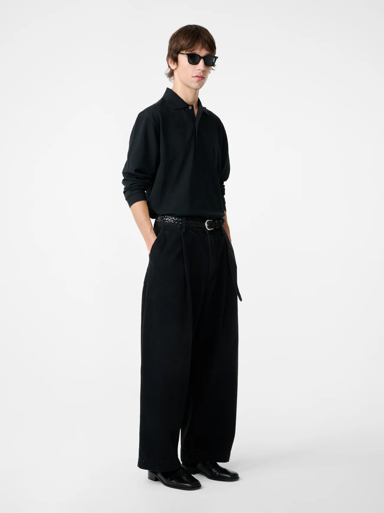 Puch Wide Leg Denim Pant in Washed Black - Image 3