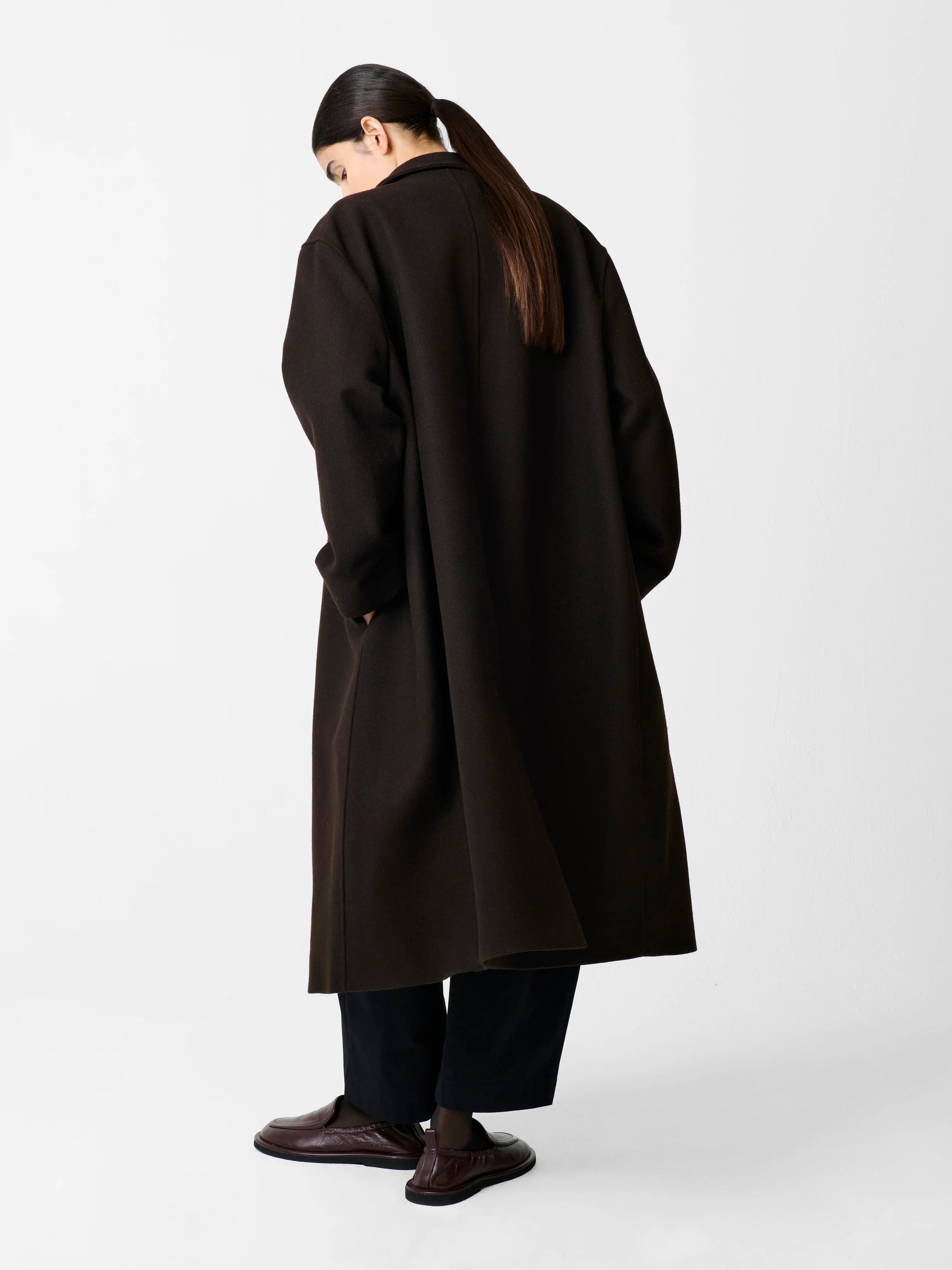 Ria Wool Coat in Espresso - Image 5