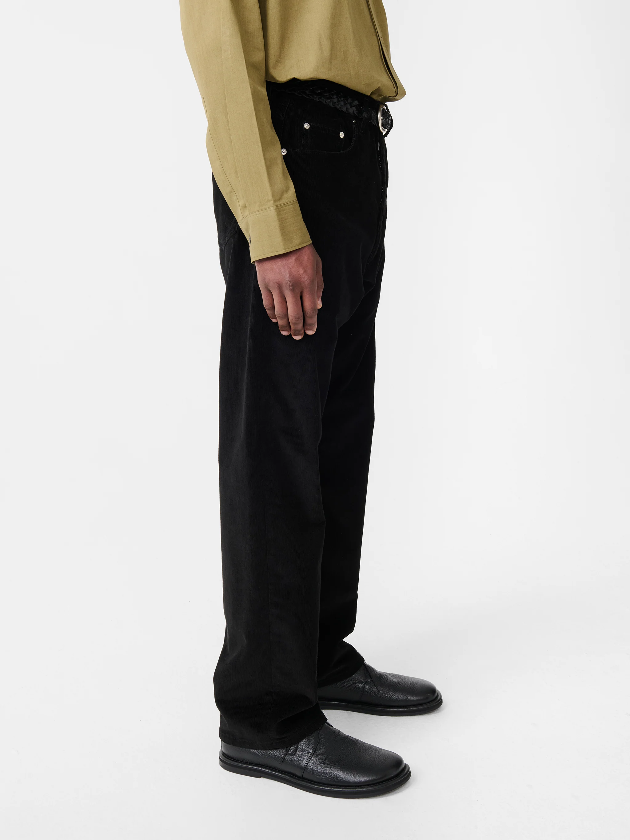 Riso Corduroy Straight Leg Pant in Black - Image 4