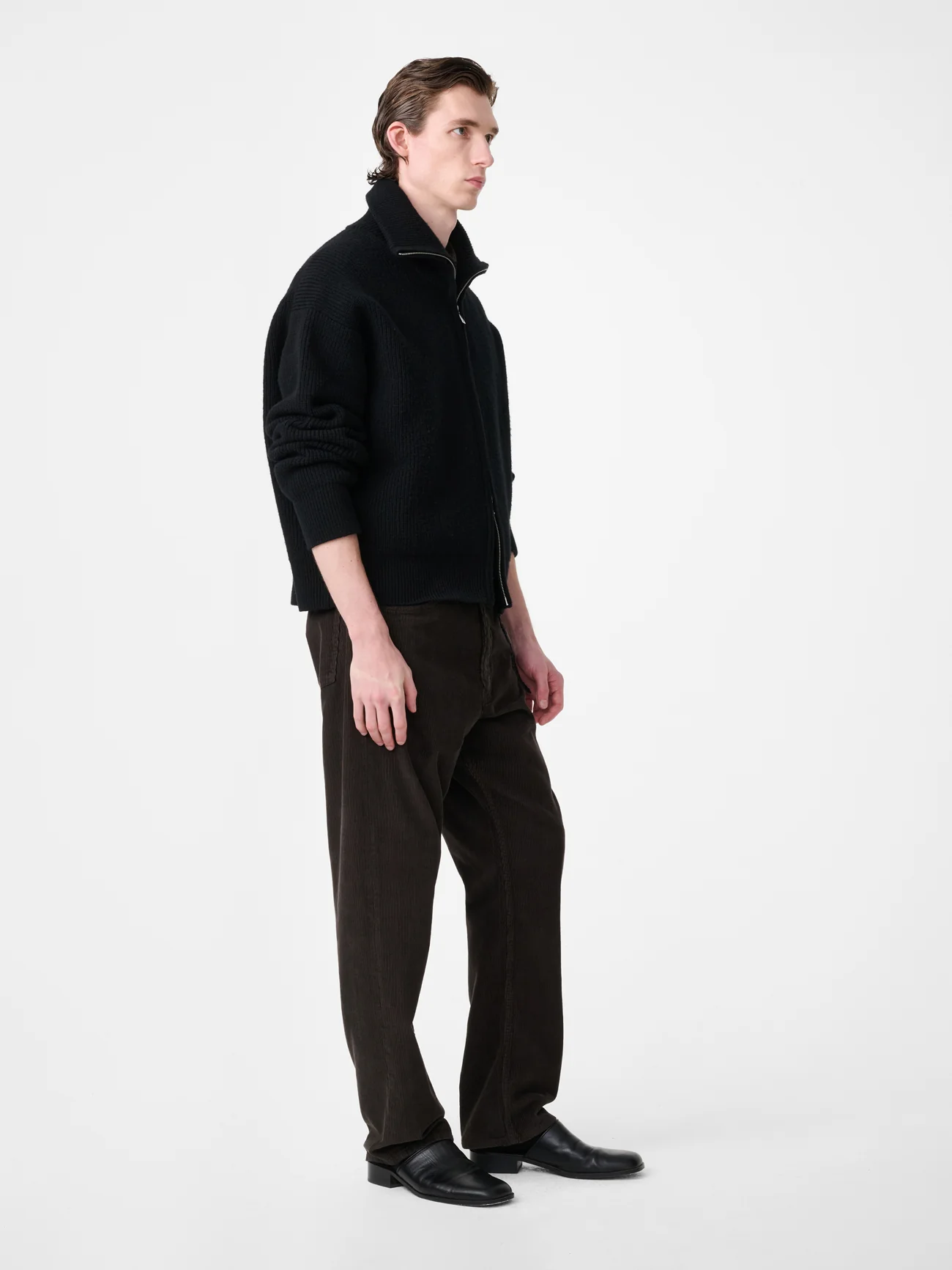 Riso Corduroy Straight Leg Pant in Coffee - Image 3
