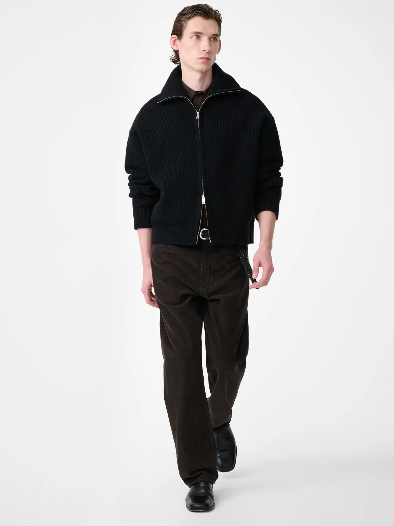 Riso Corduroy Straight Leg Pant in Coffee - Image 6