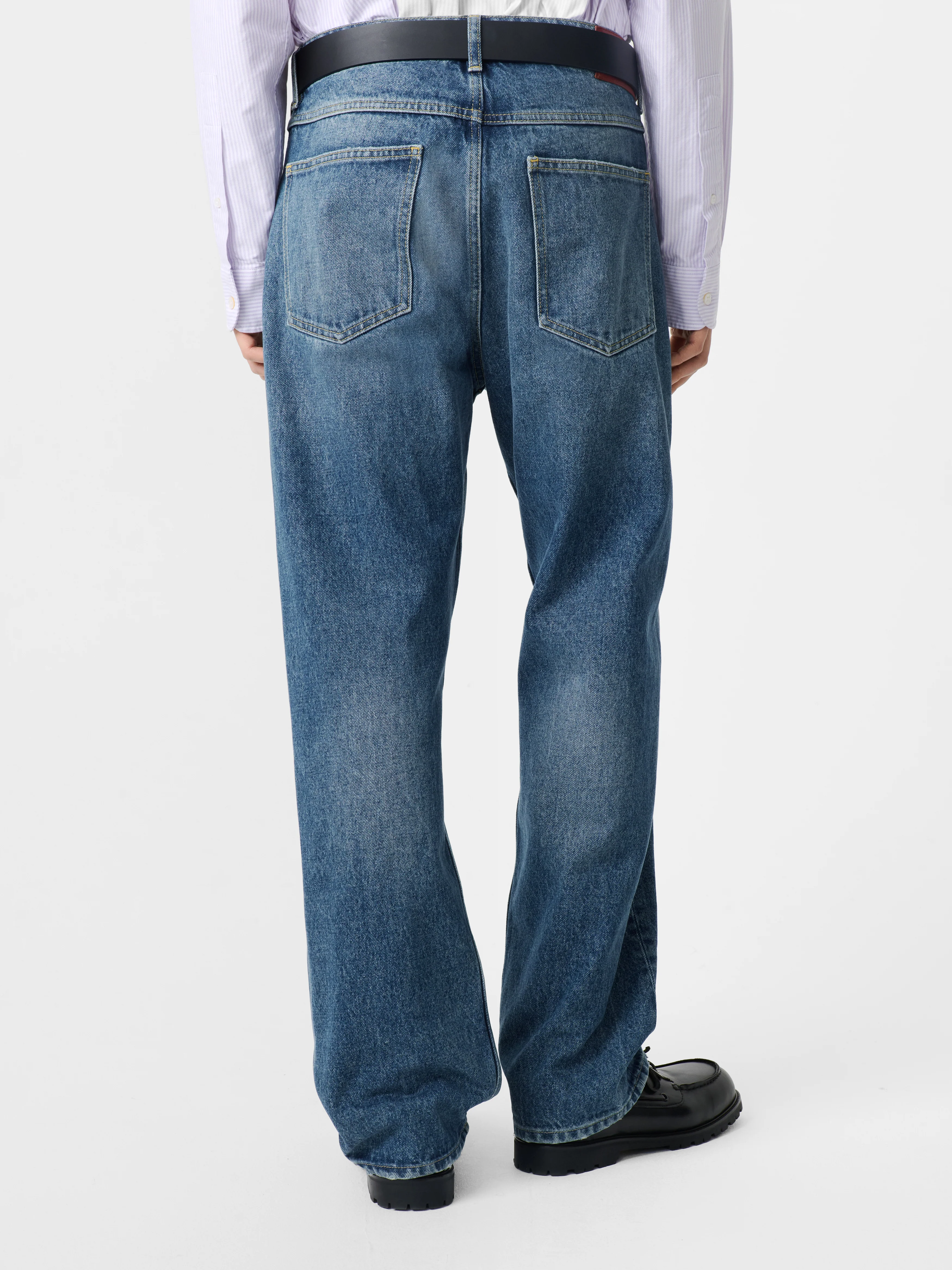 Riso Straight Leg Denim Pant in Worn Wash Indigo - Image 8