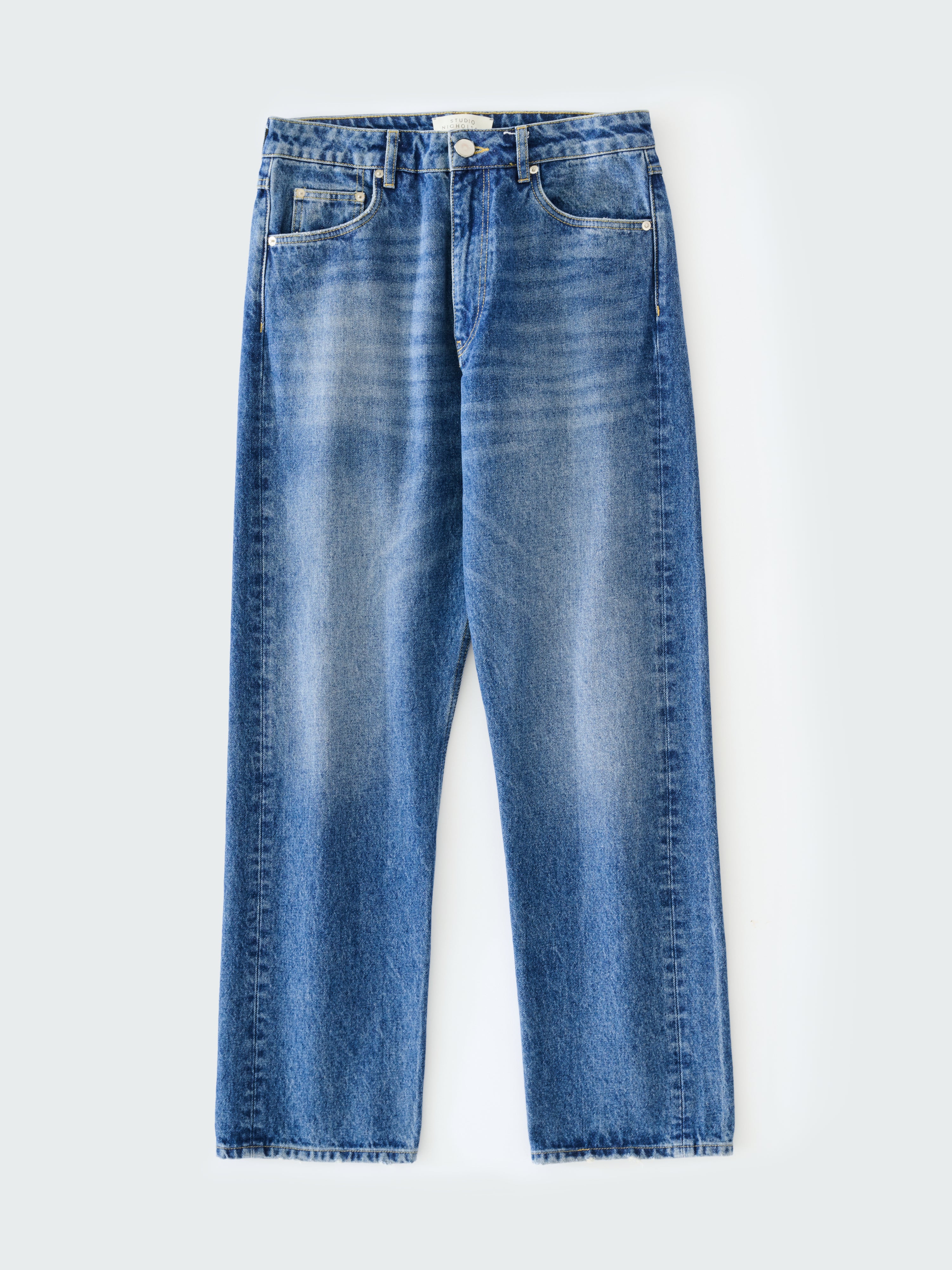 Riso Straight Leg Denim Pant in Worn Wash Indigo - Image 9