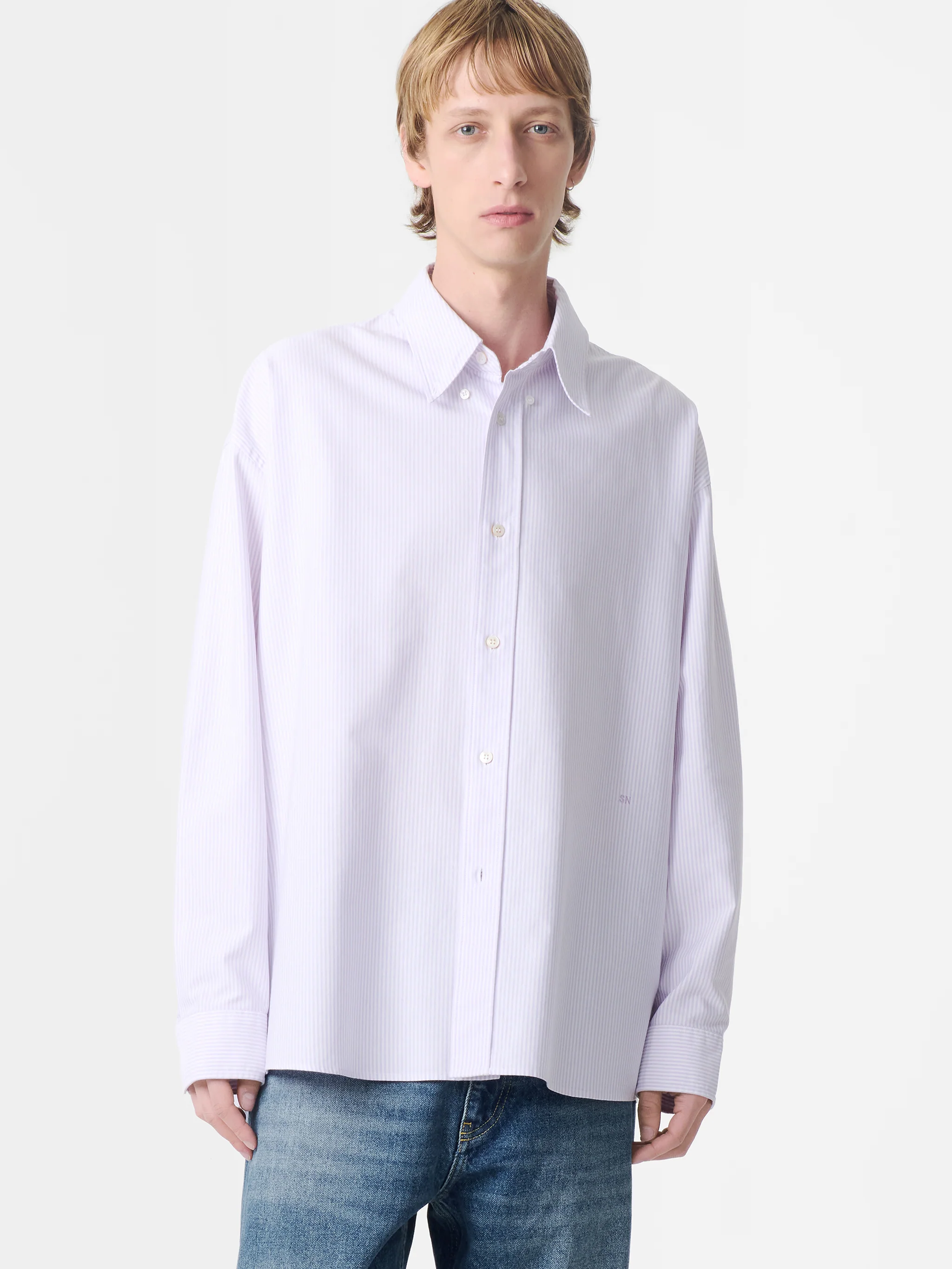 Ruskin Shirt in Lilac Stripe - Image 3