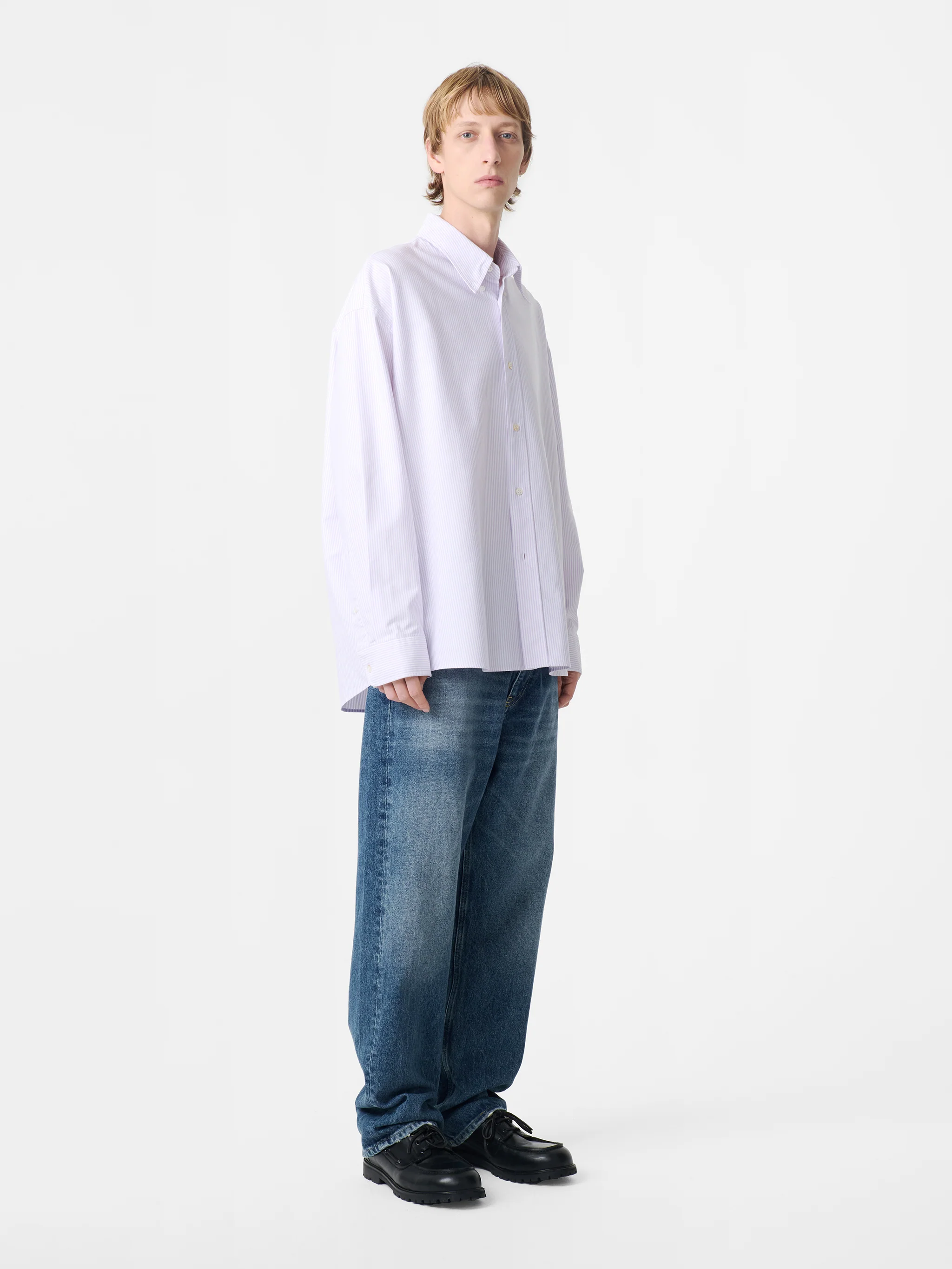 Ruskin Shirt in Lilac Stripe - Image 4