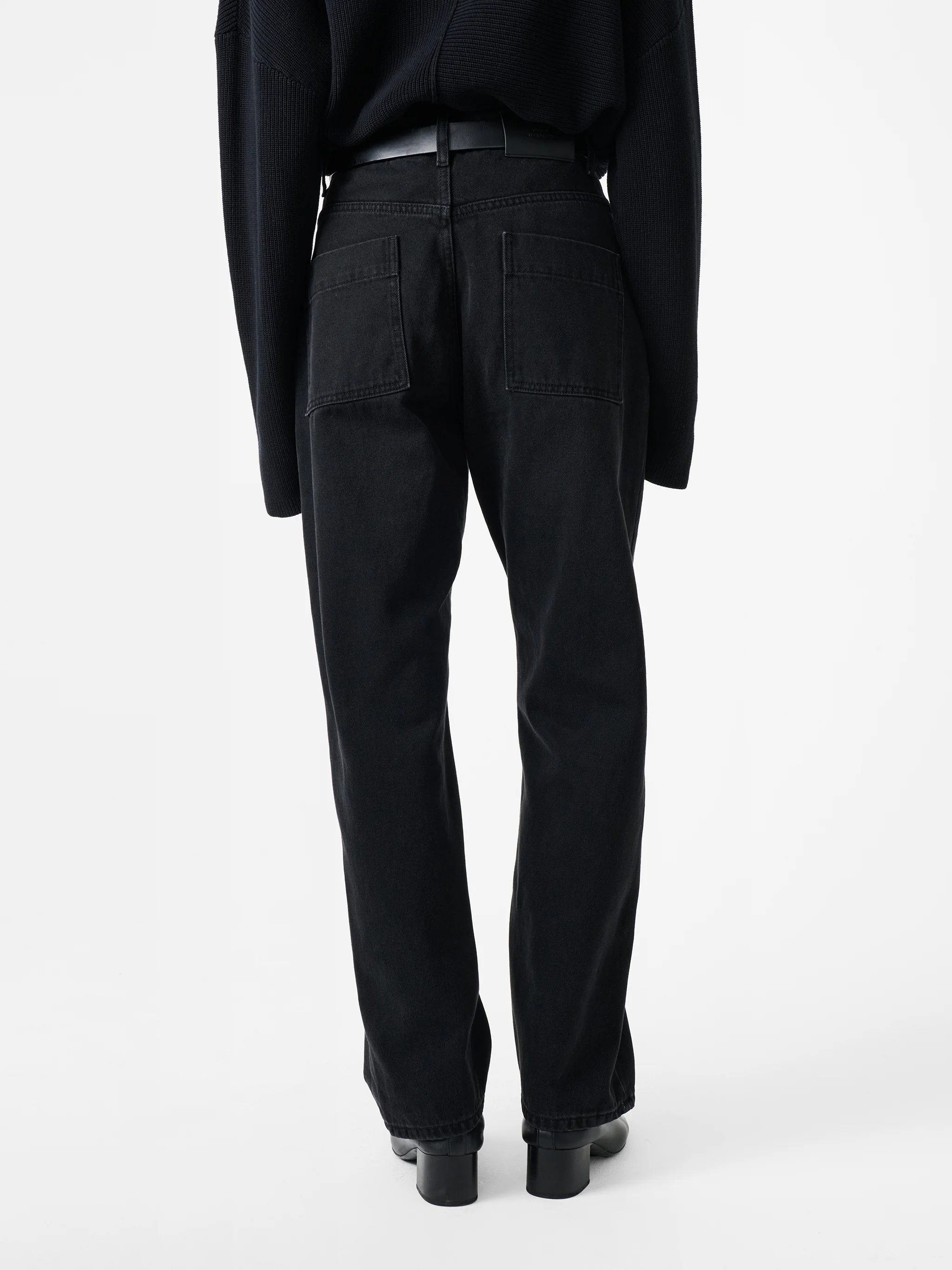 Ruthe Straight Leg Denim Pant in Washed Black - Image 5