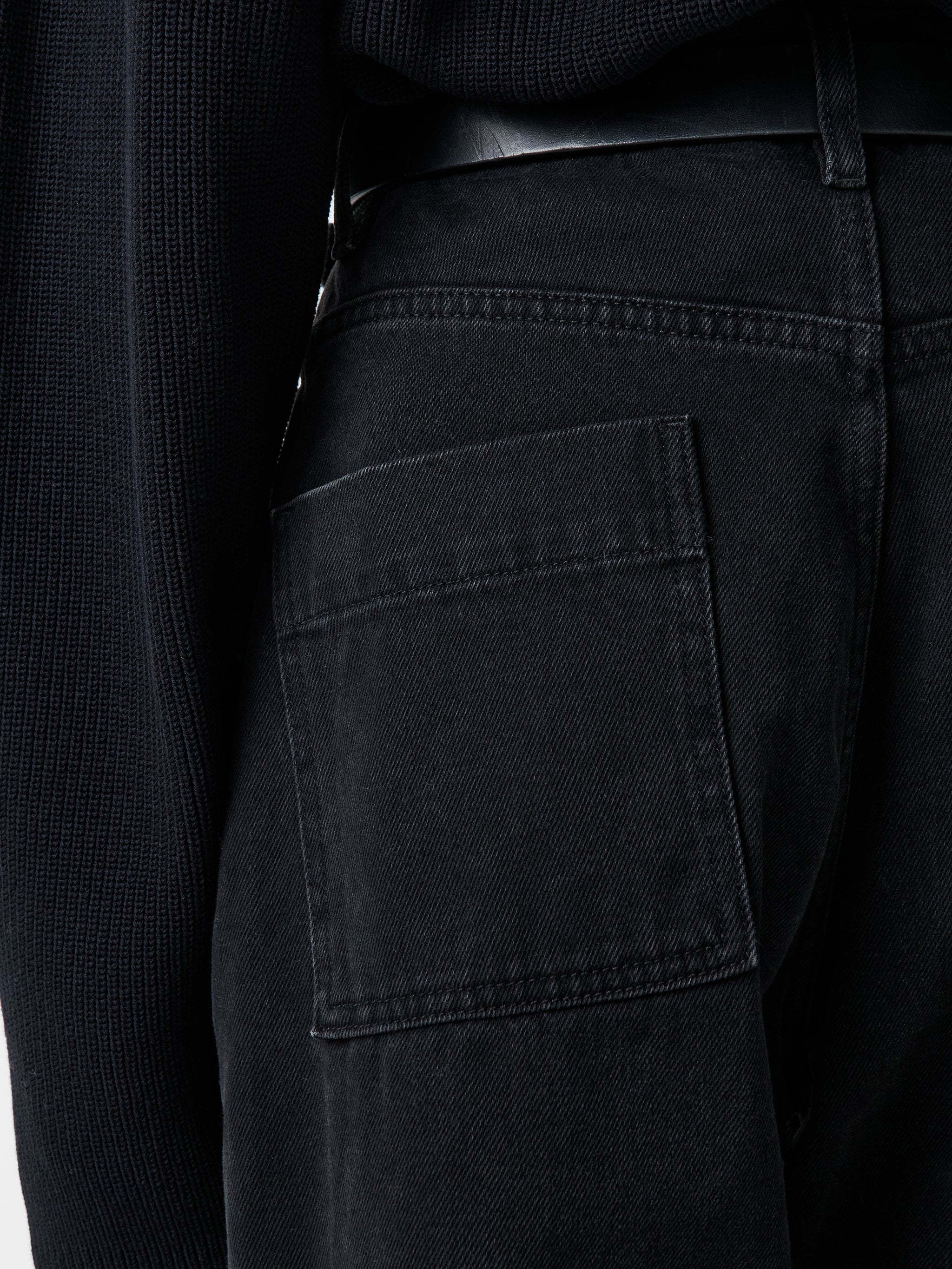 Ruthe Straight Leg Denim Pant in Washed Black - Image 6
