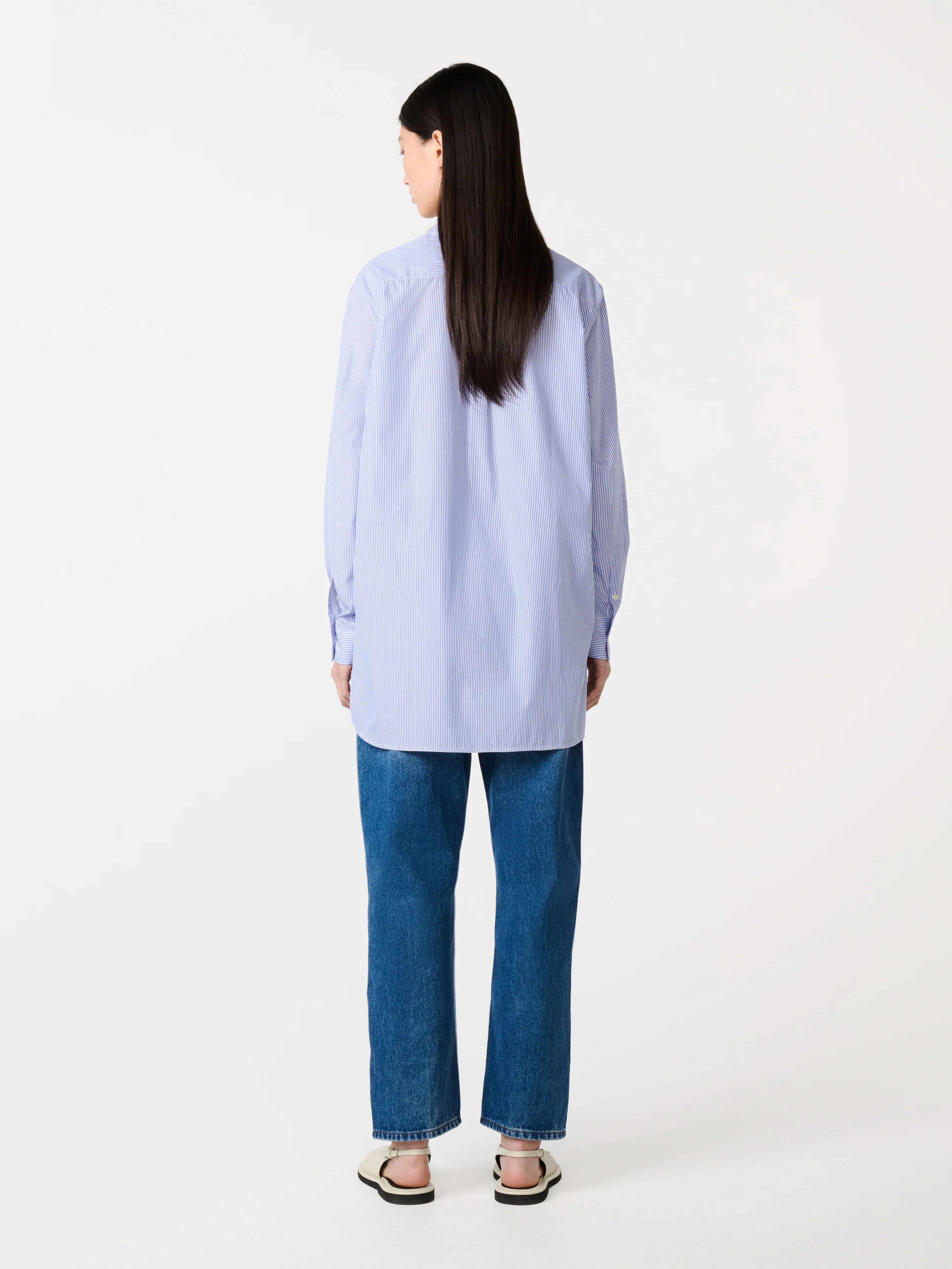 Ruthe Straight Leg Denim Pant in Worn Wash Indigo - Image 3