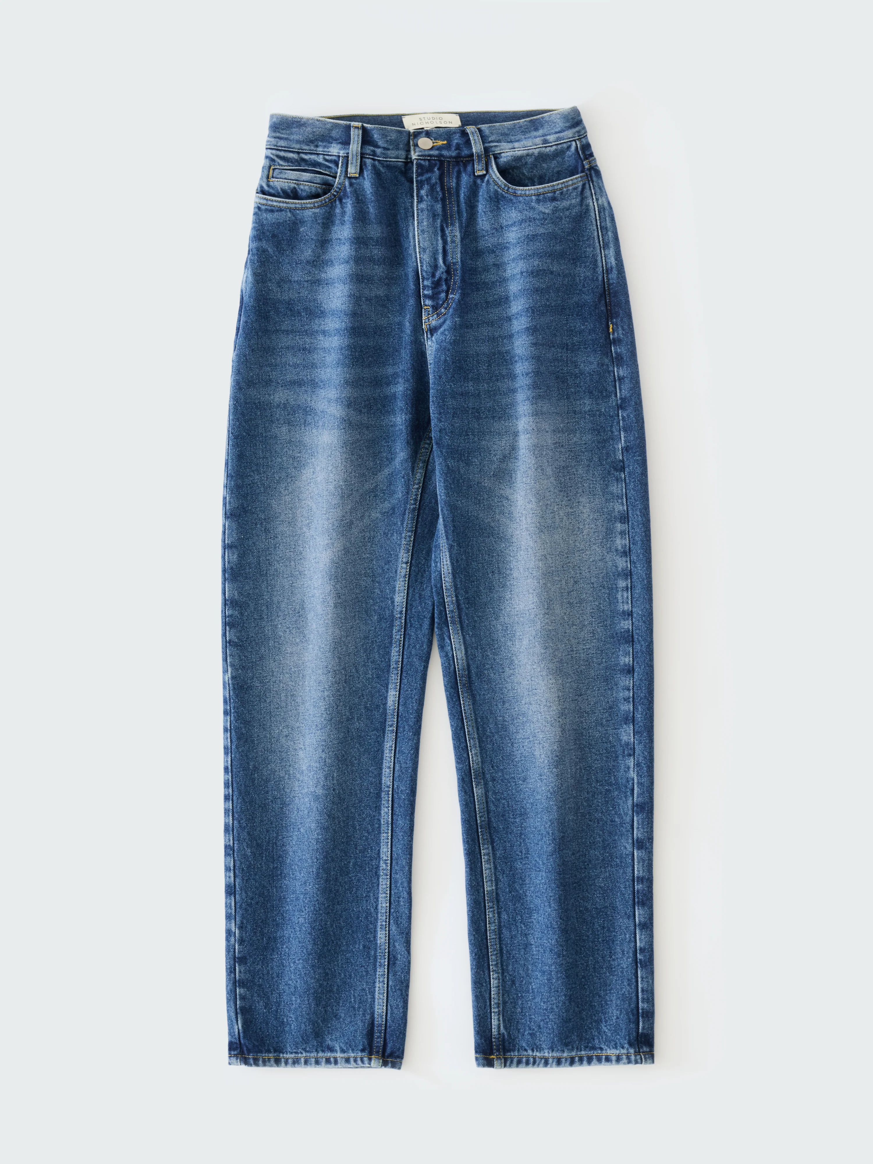 Ruthe Straight Leg Denim Pant in Worn Wash Indigo - Image 7