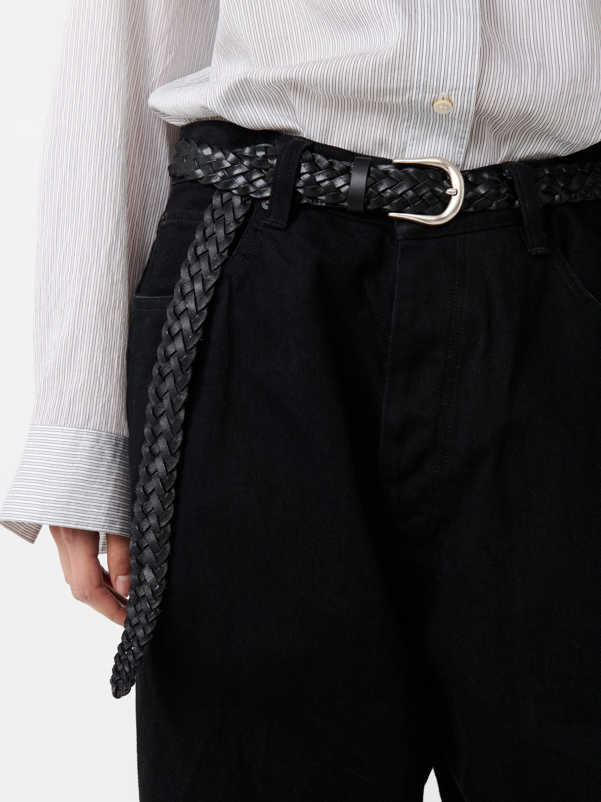 Seb Crinkle Straight Leg Denim Pant in Black - Image 10