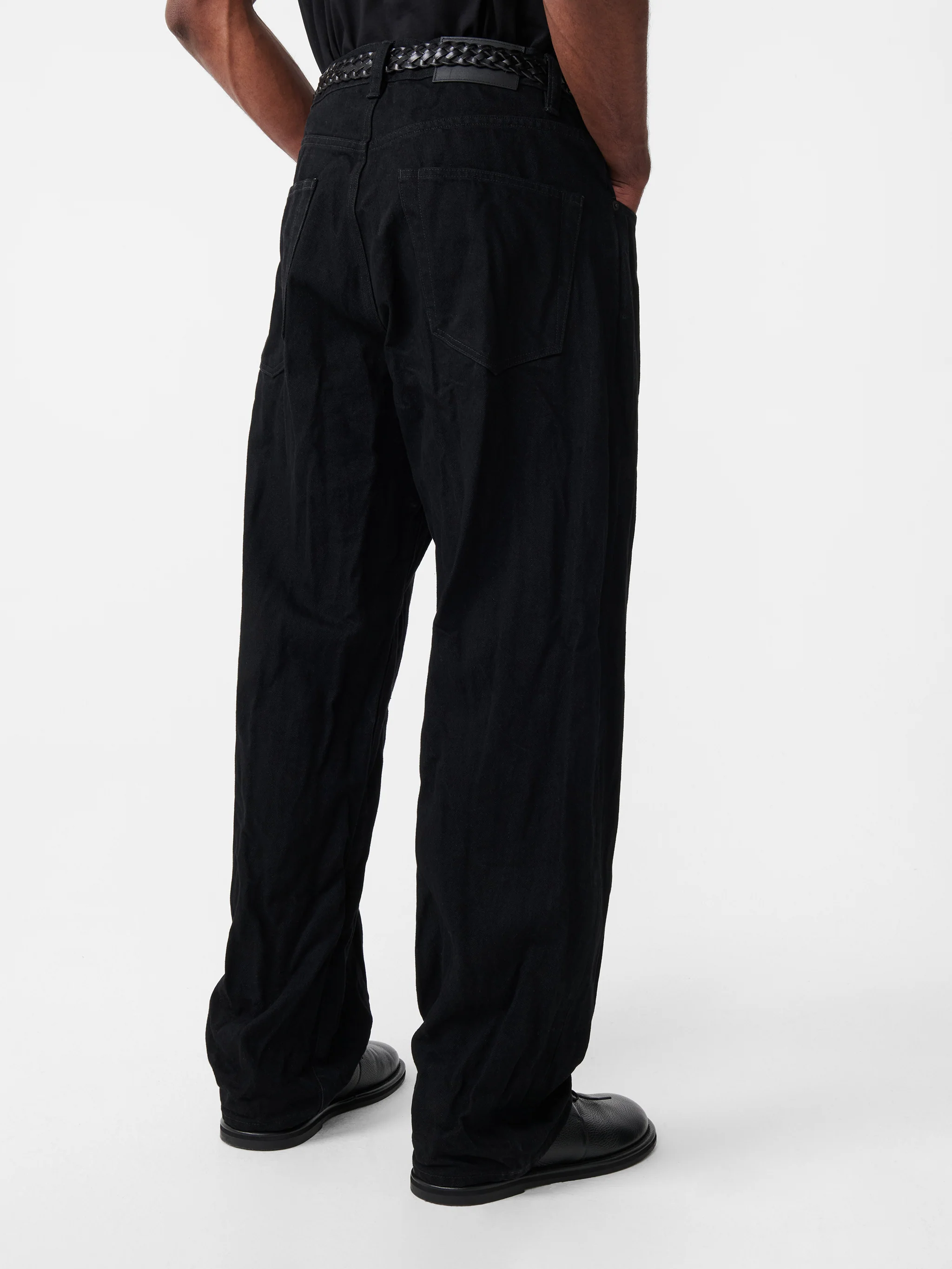 Seb Crinkle Straight Leg Denim Pant in Black - Image 12