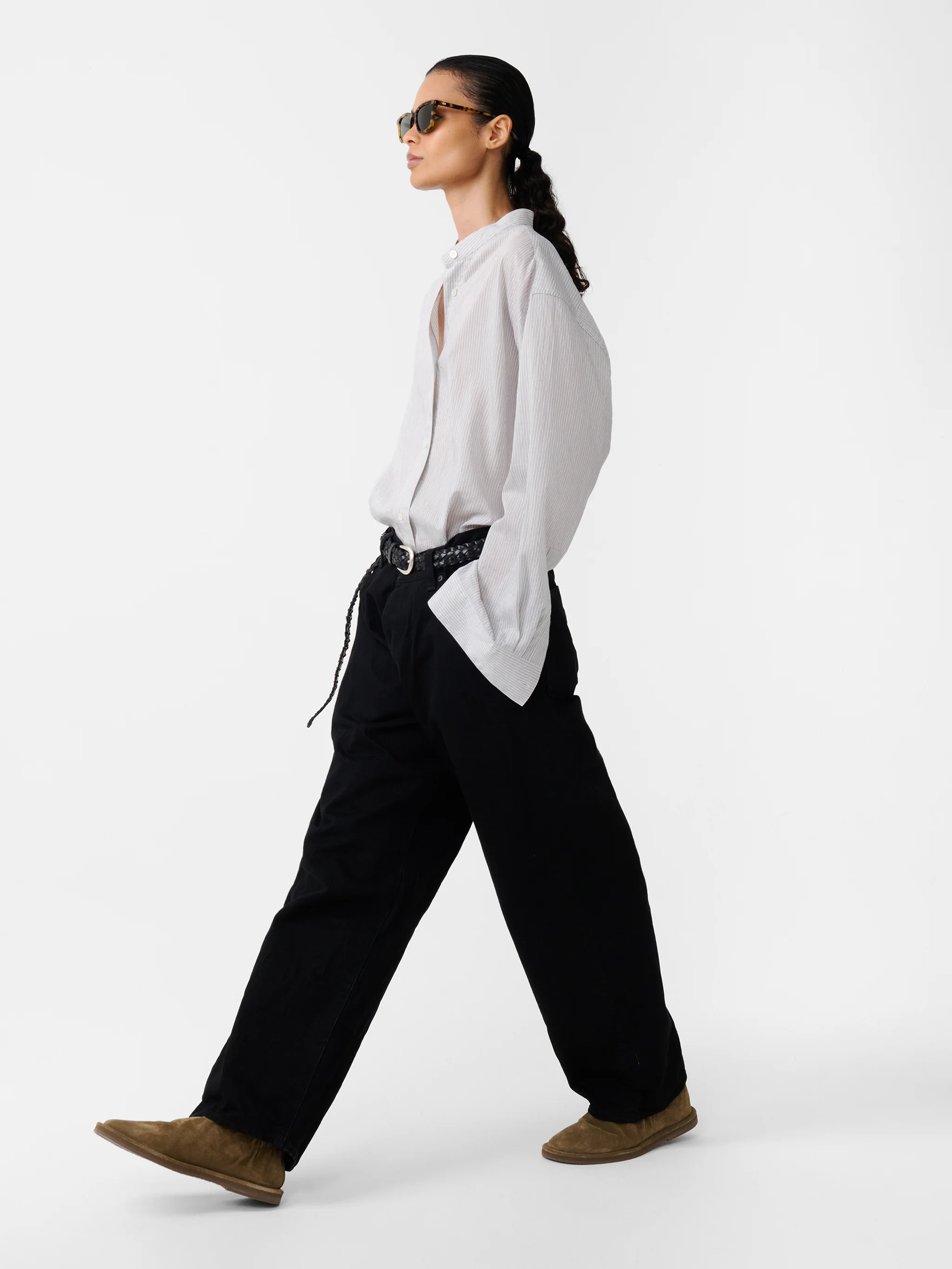 Seb Crinkle Straight Leg Denim Pant in Black - Image 7